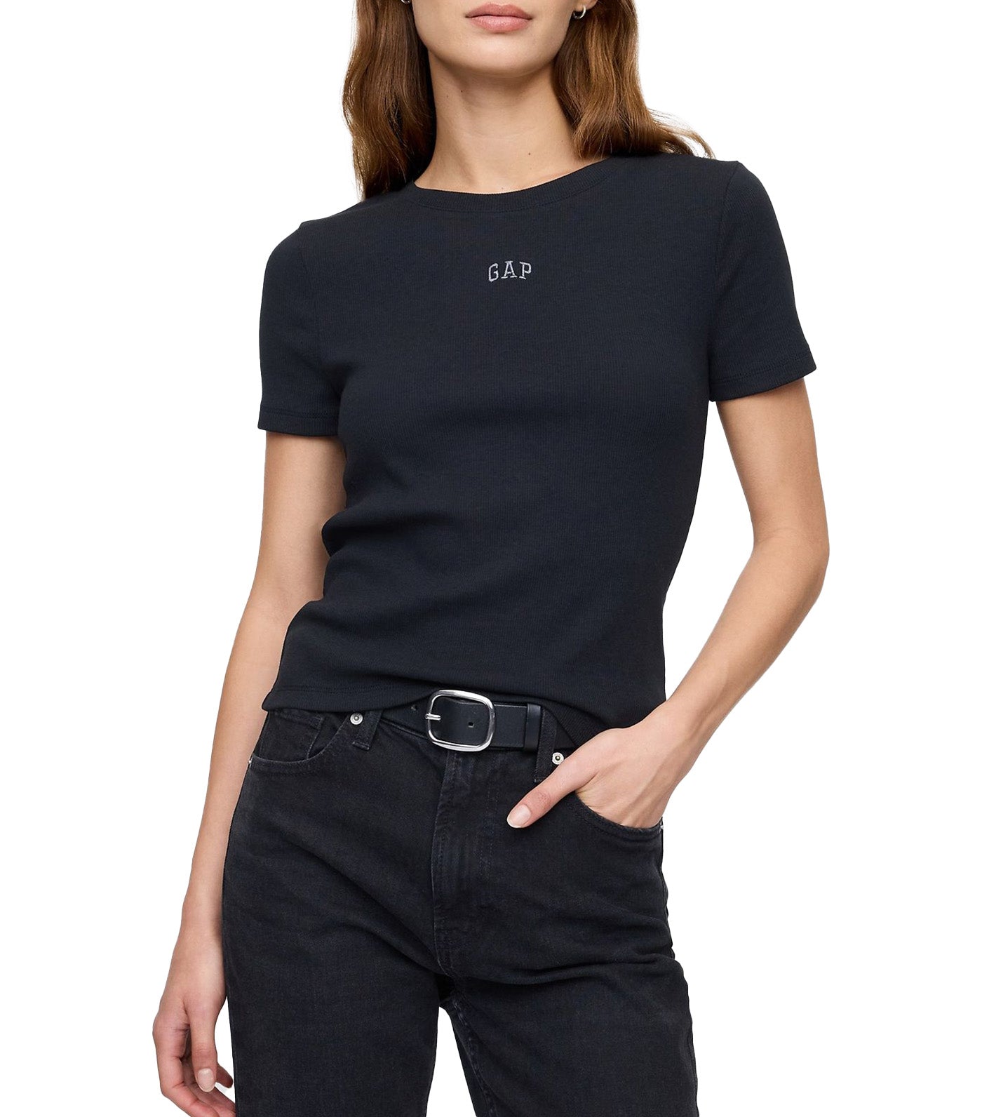 Modern Cropped Logo T-Shirt Black