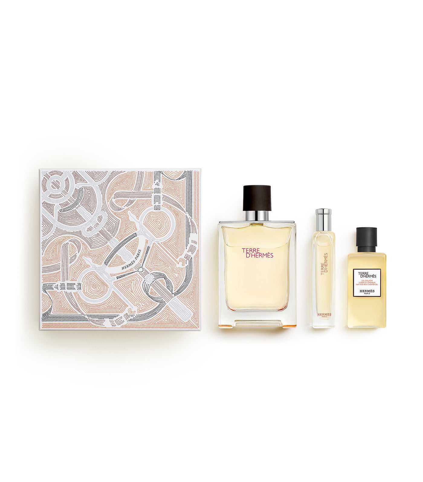 Terre d’Hermès gift set, Eau de Toilette 100ml + 15ml + Shower Gel 40ml