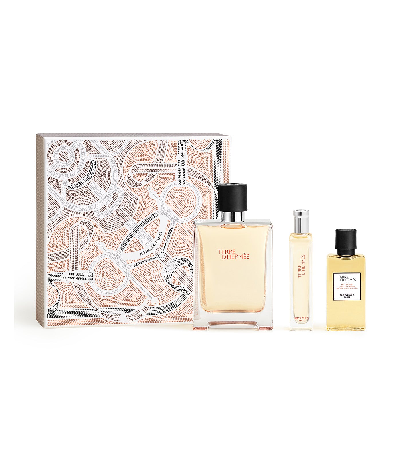 Terre d’Hermès gift set, Eau de Toilette 100ml + 15ml + Shower Gel 40ml