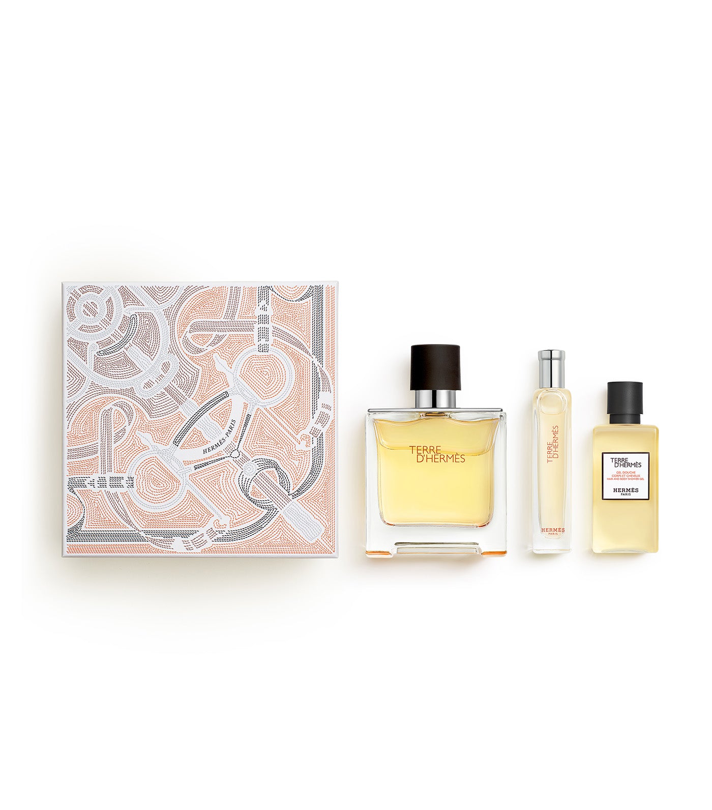 Terre D'Hermès Pure Perfume Set 75ml + Spray 15ml + Showergel 40ml