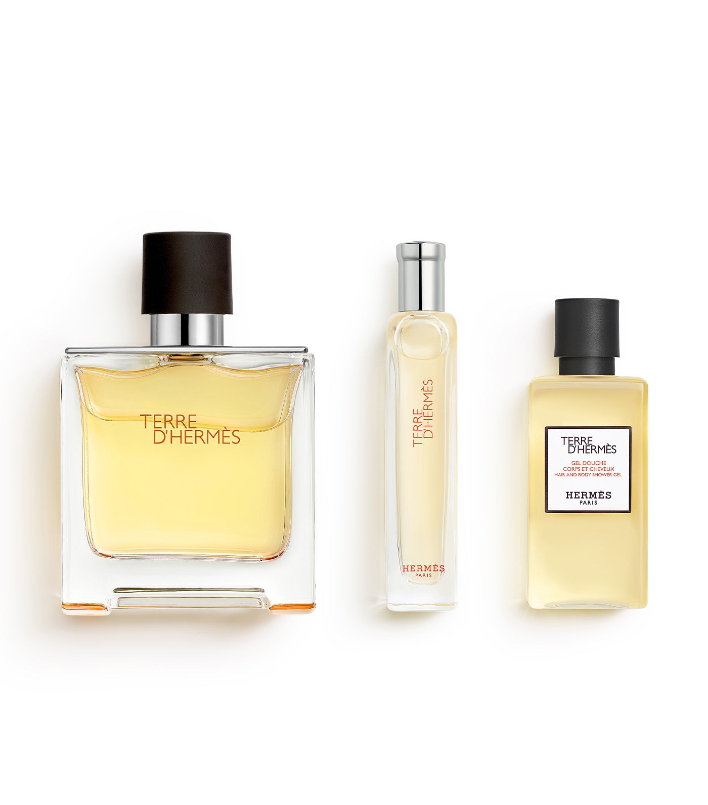 Terre D'Hermès Pure Perfume Set 75ml + Spray 15ml + Showergel 40ml