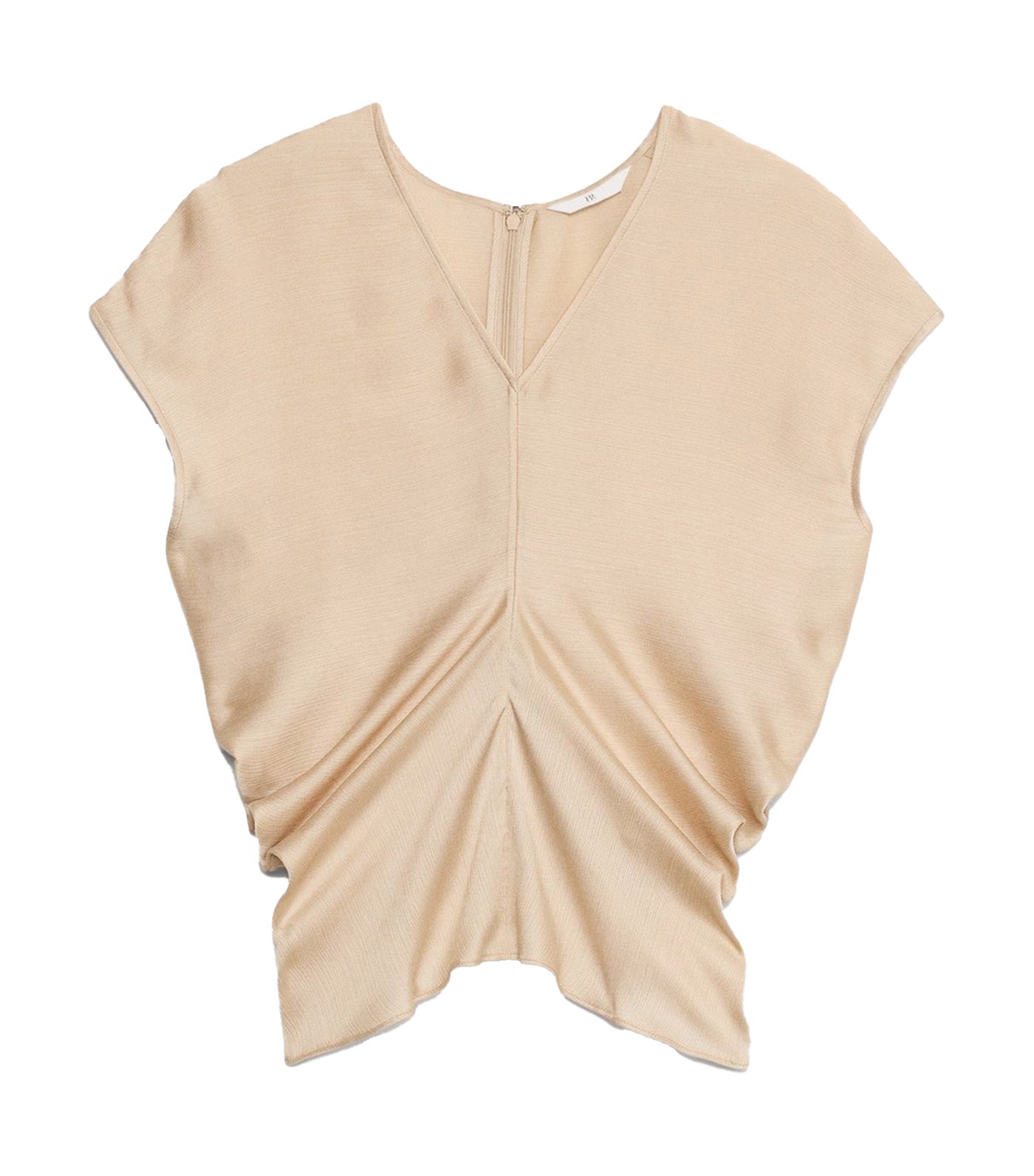 Sheer Crinkle Satin Top Prosecco