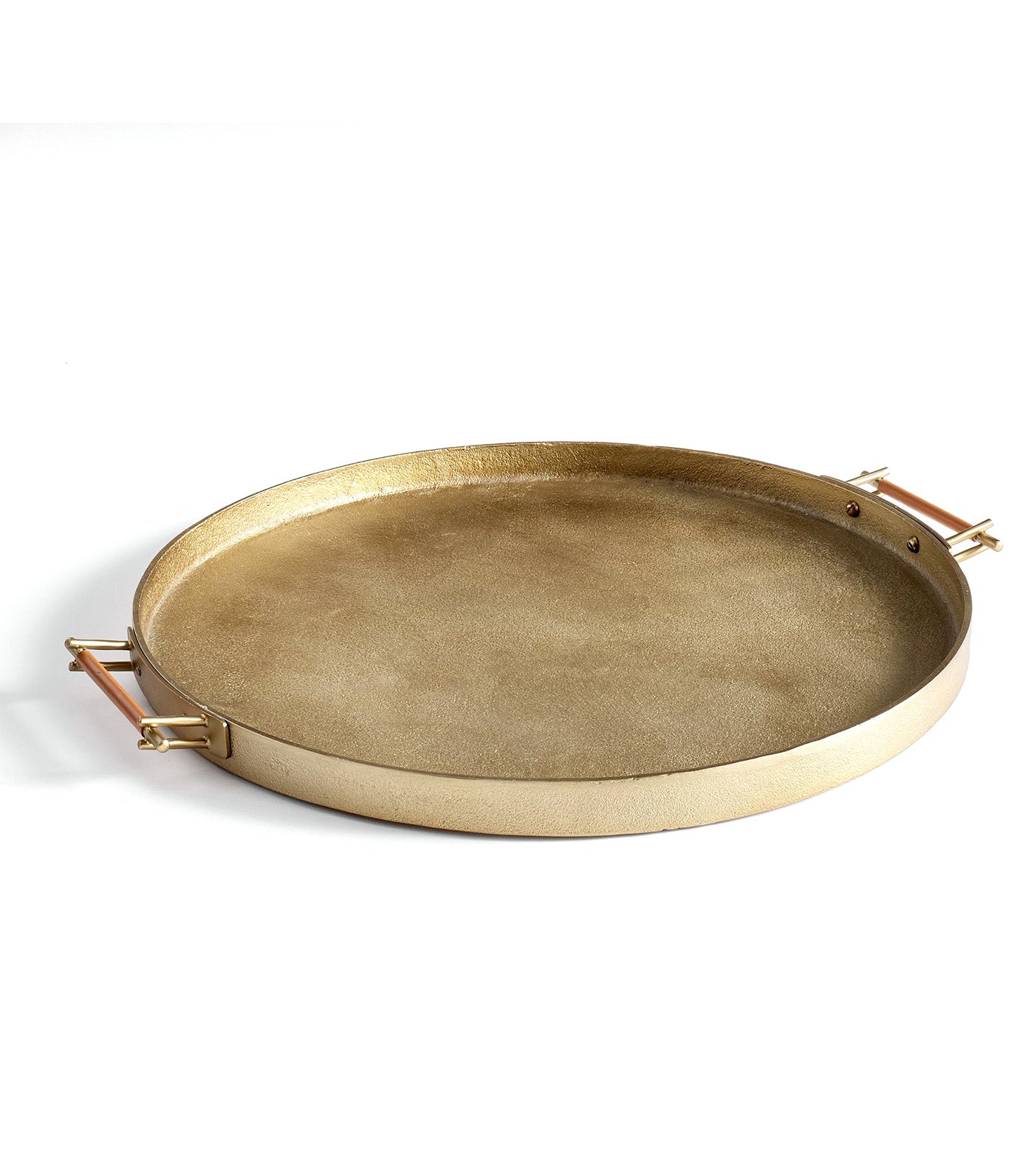 Handcrafted Beltic Brass & Leather Tray