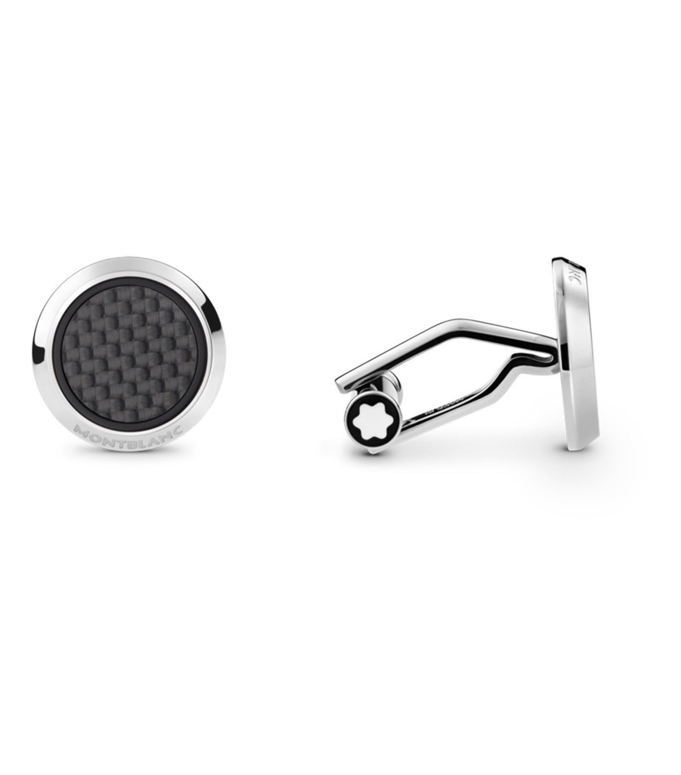 Extreme 2.0 Round Cufflinks with Carbon-Patterned Inlay