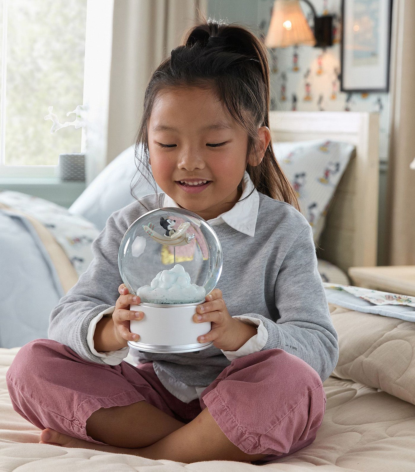 Sanderson Mickey Mouse In The Clouds Snow Globe