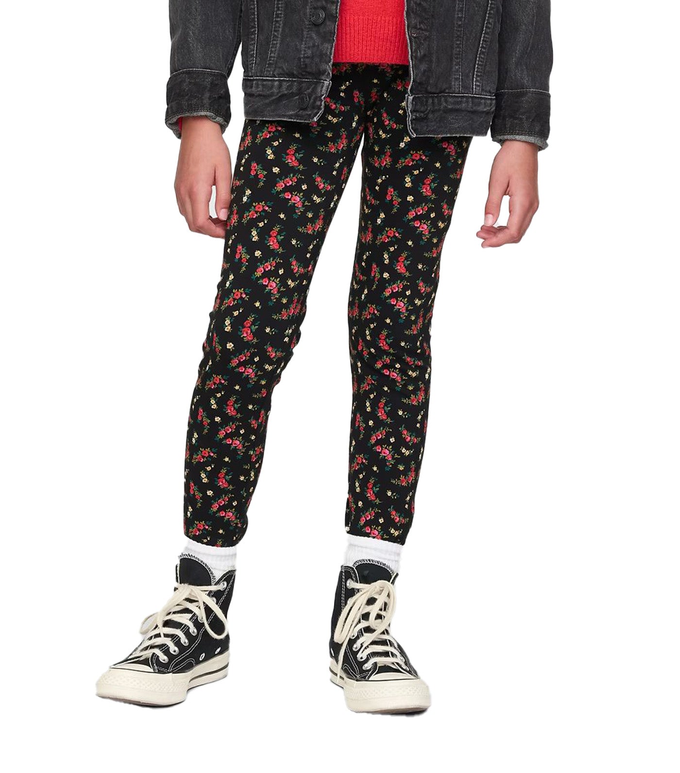 Kids Leggings Black Floral