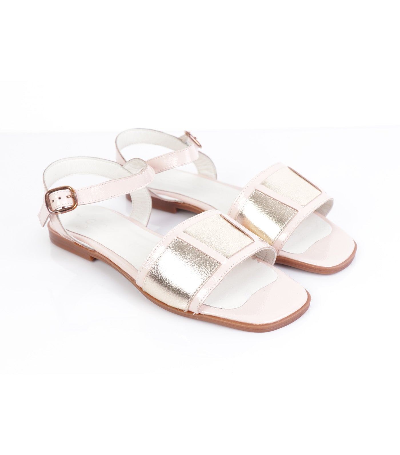 Sandals Powder Patent/Gold