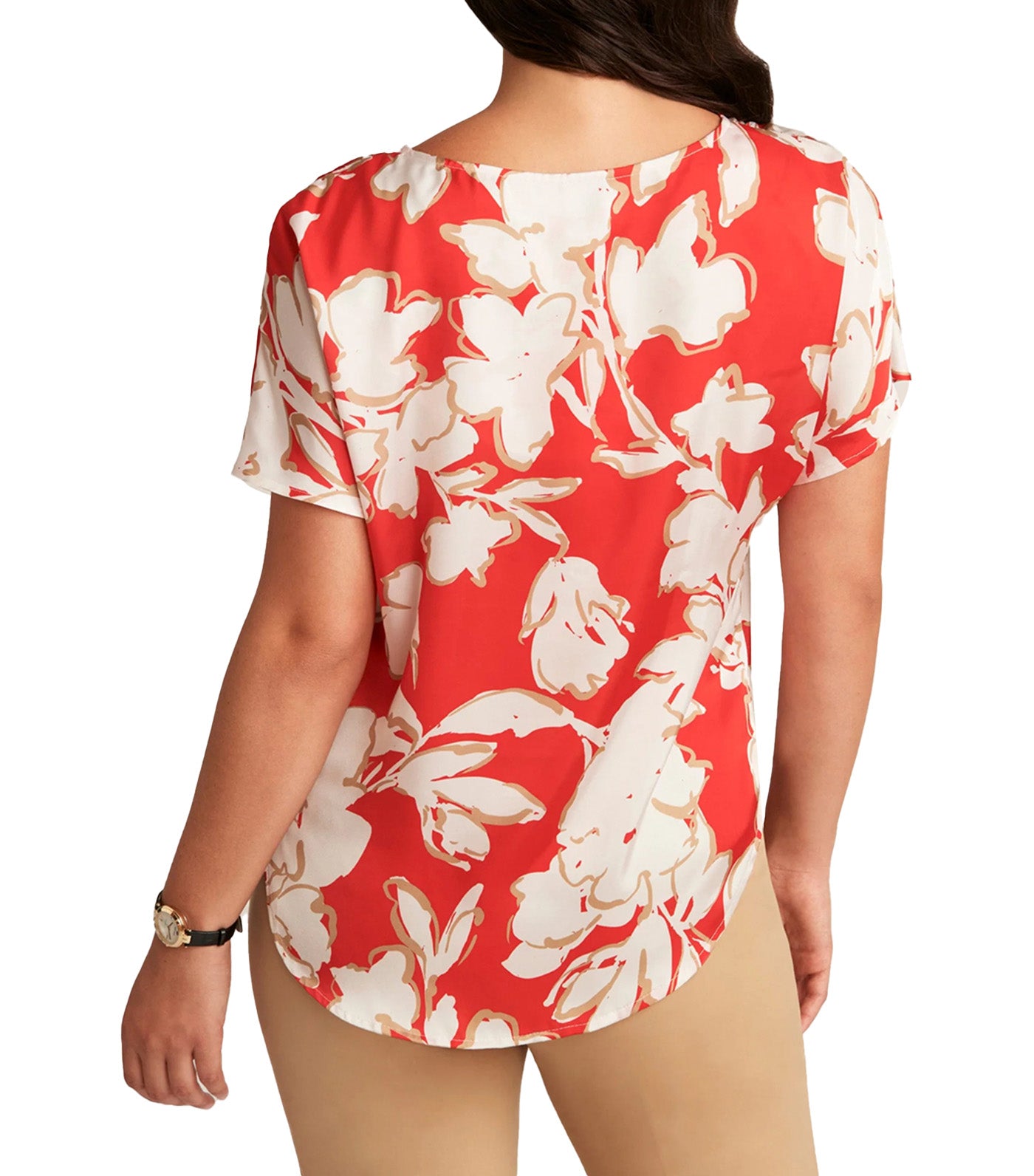 Bateau Neck Short Sleeve Blouse