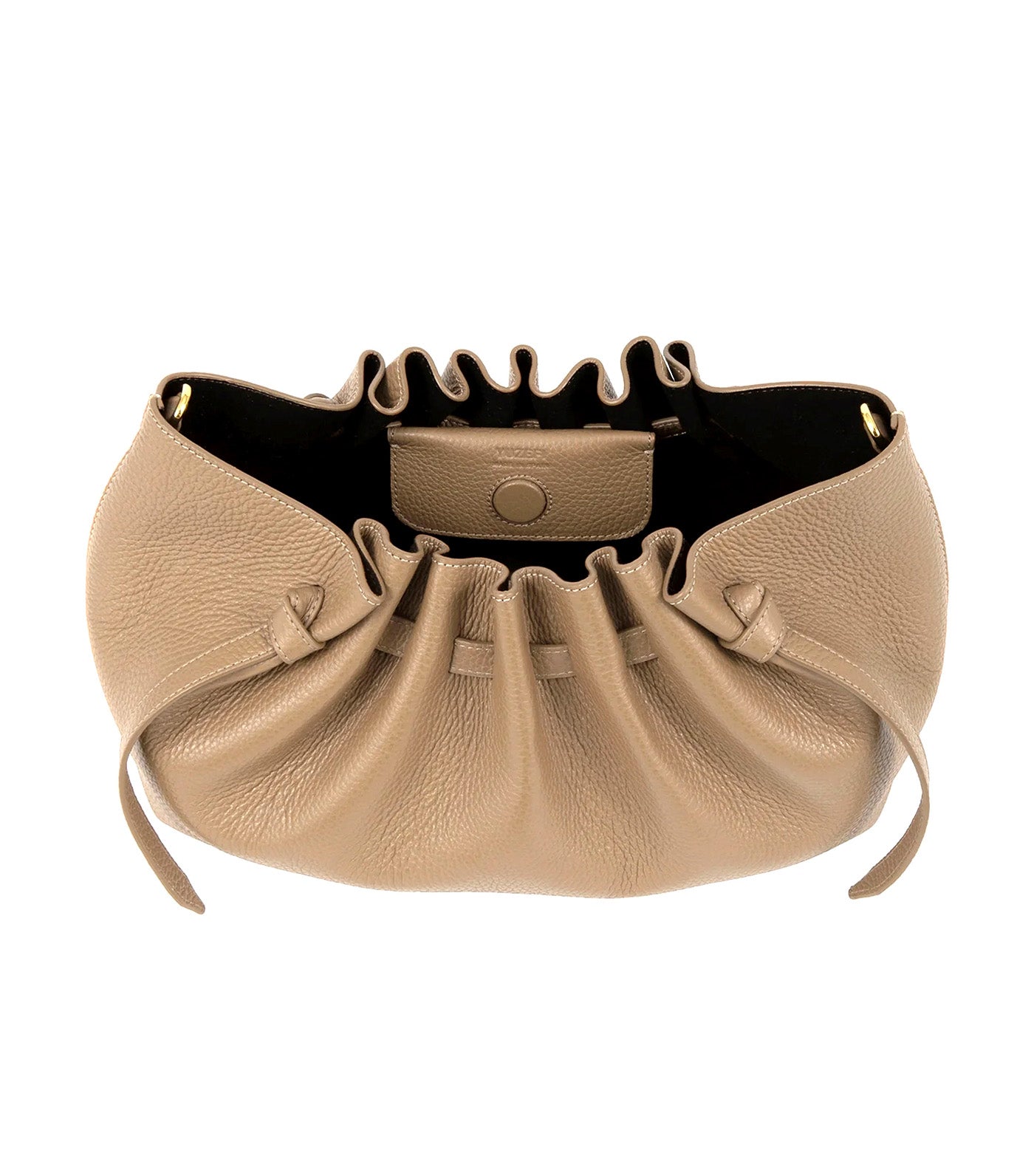 Scallop Clutch Clay Pebble Grained Leather