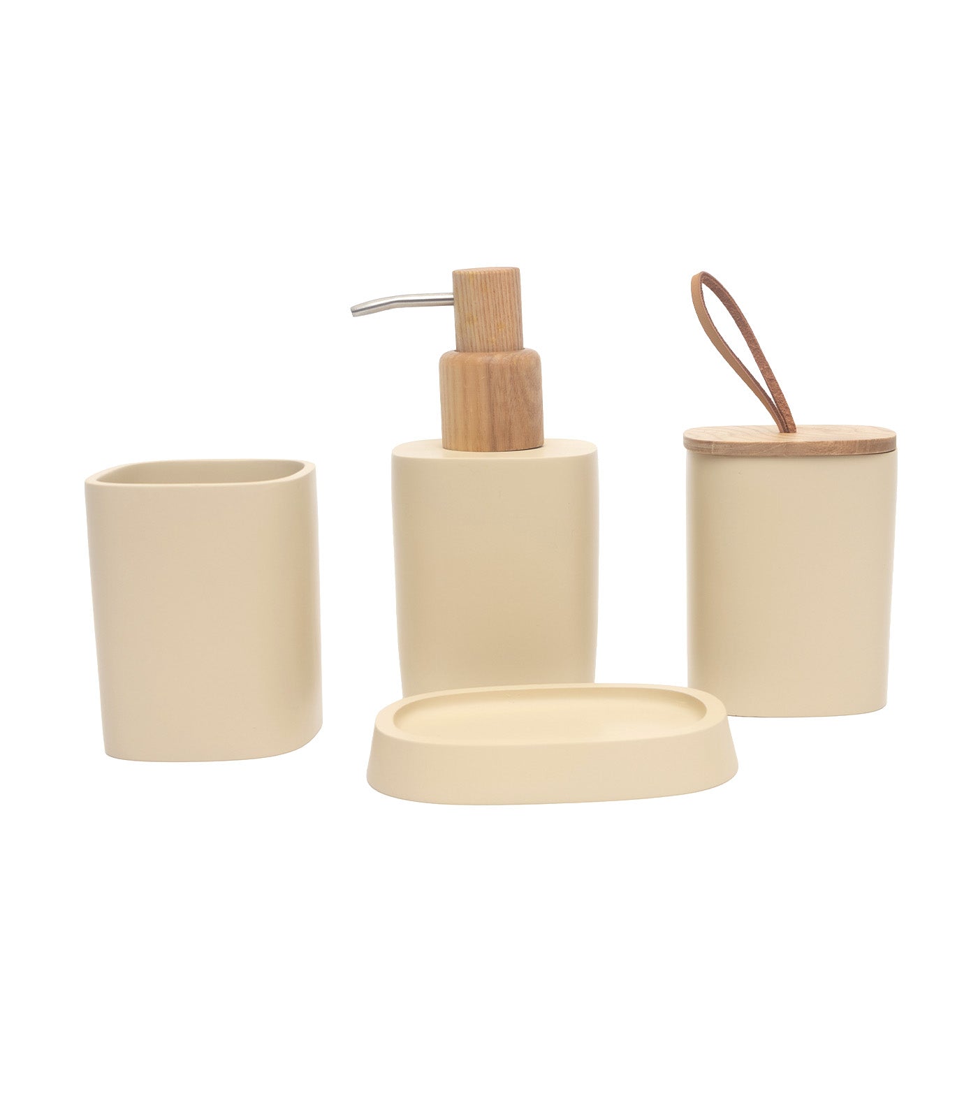 Bath Accessory 4-Piece Set Beige