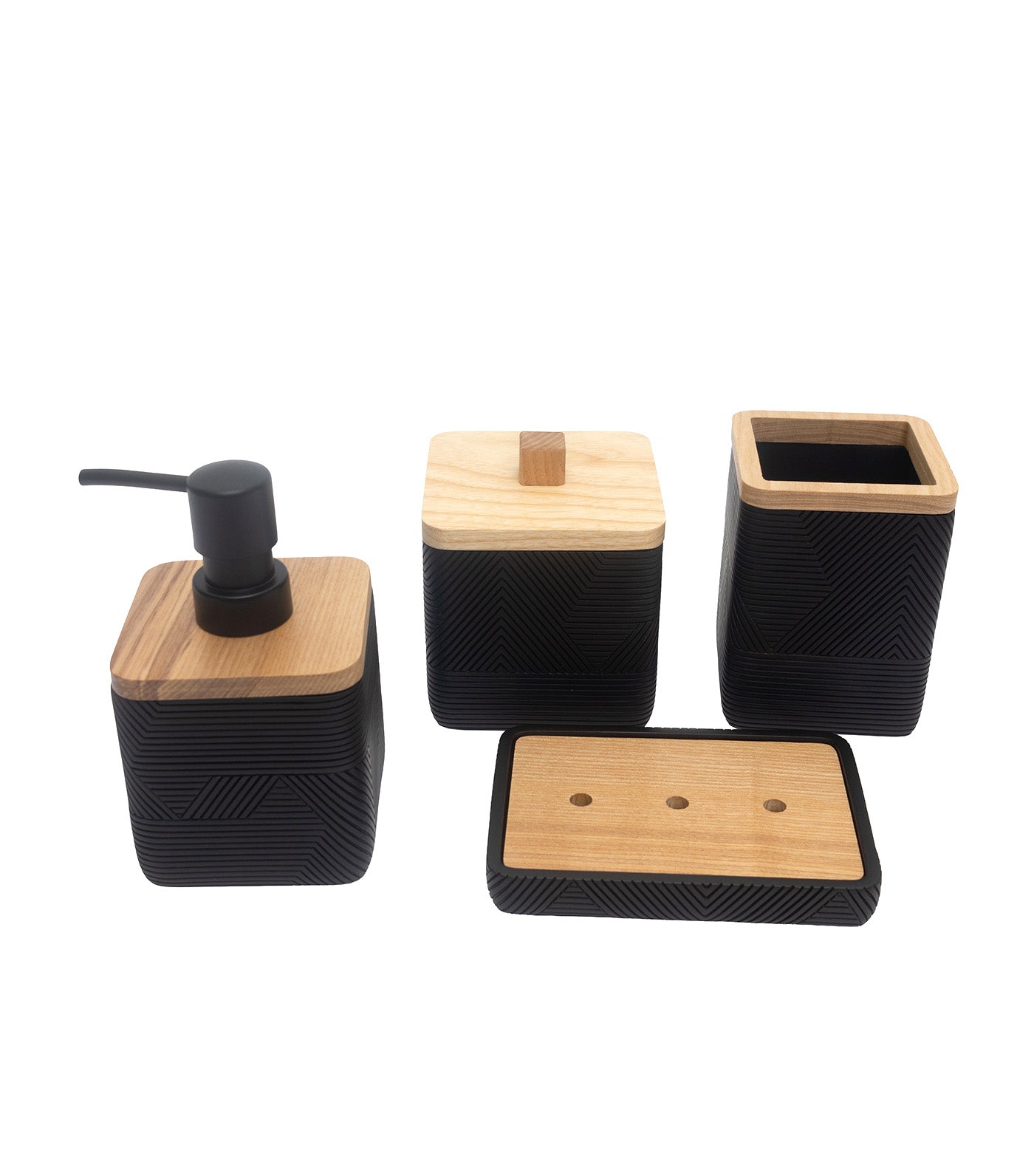 Bath Accessory 4-Piece Set Black