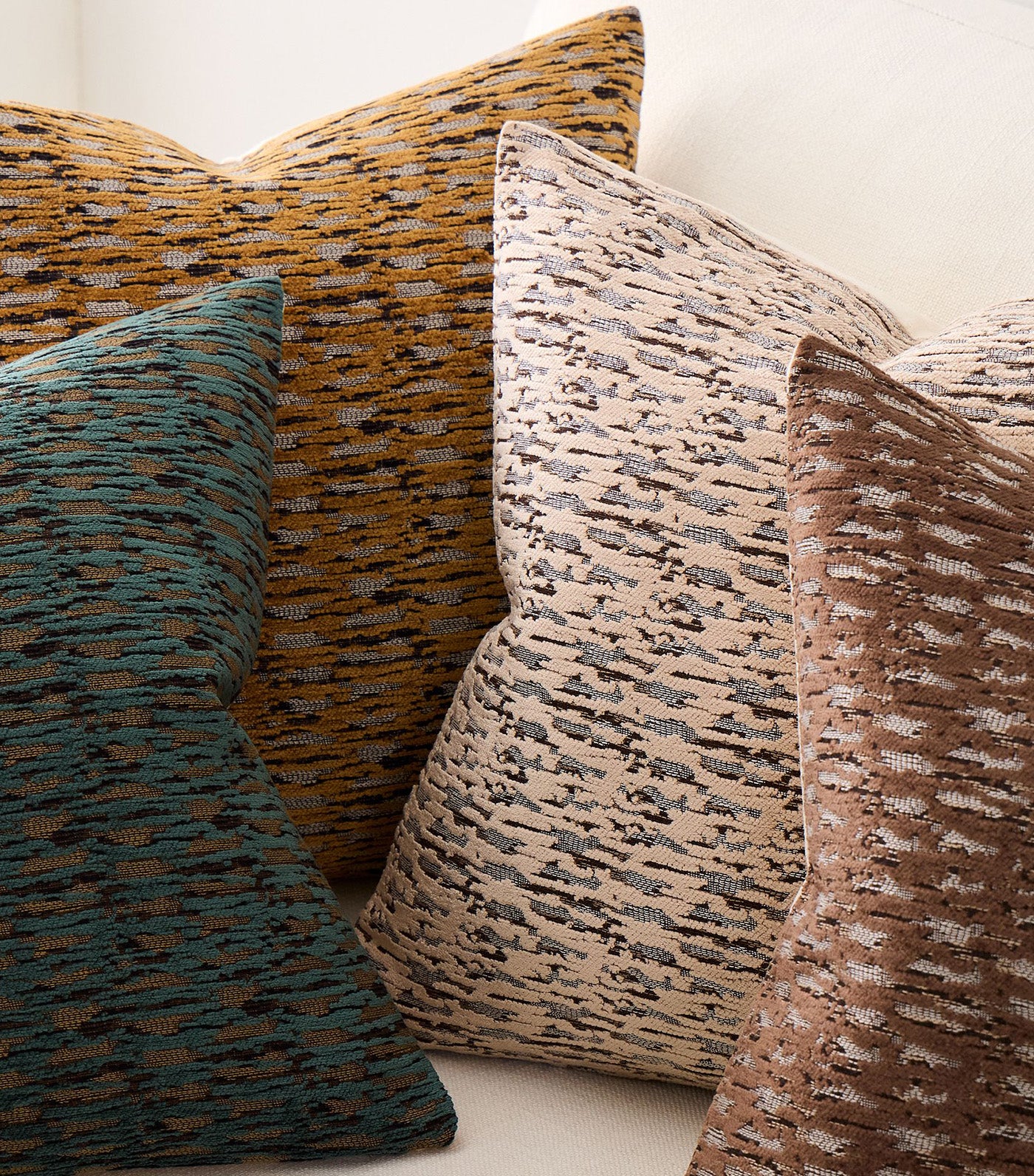 Abstract Linear Chenille Pillow Cover Sable