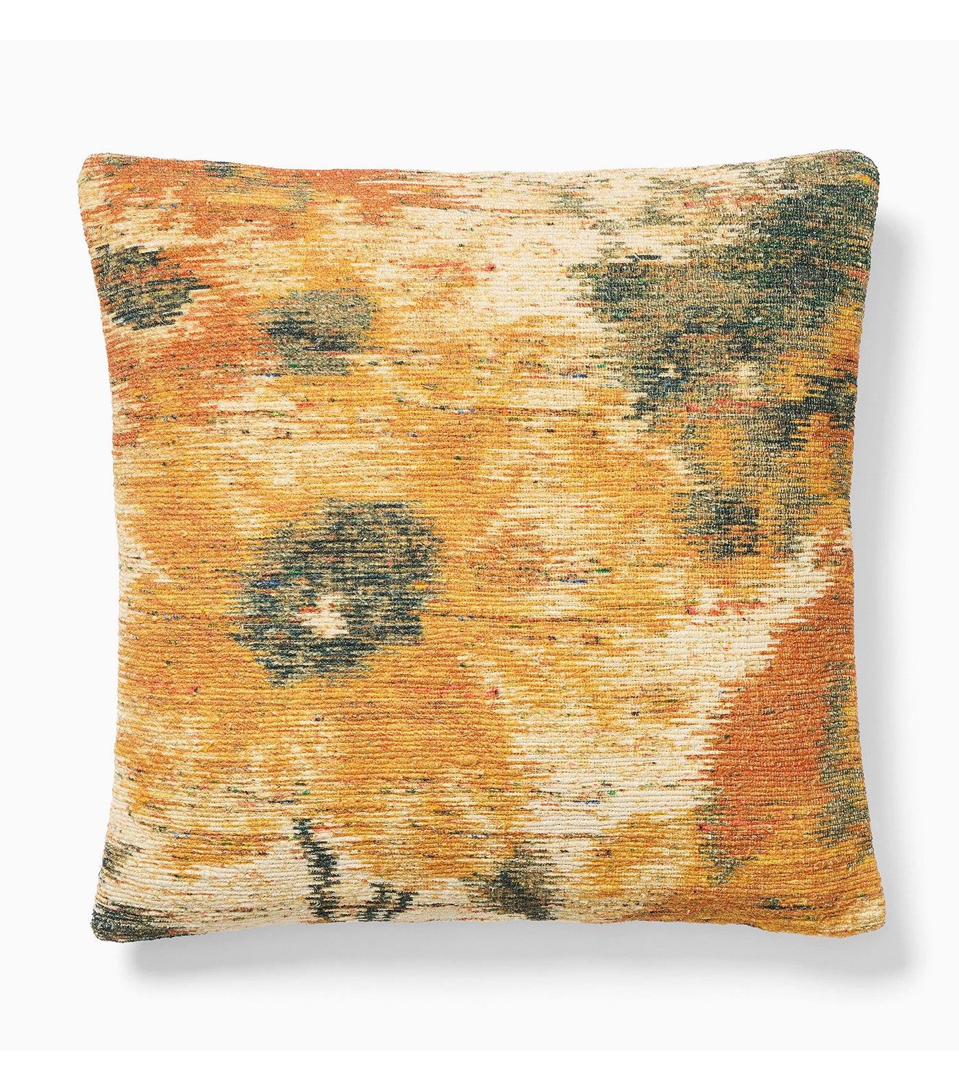 Floral Ikat Pillow Cover Dark Horseradish