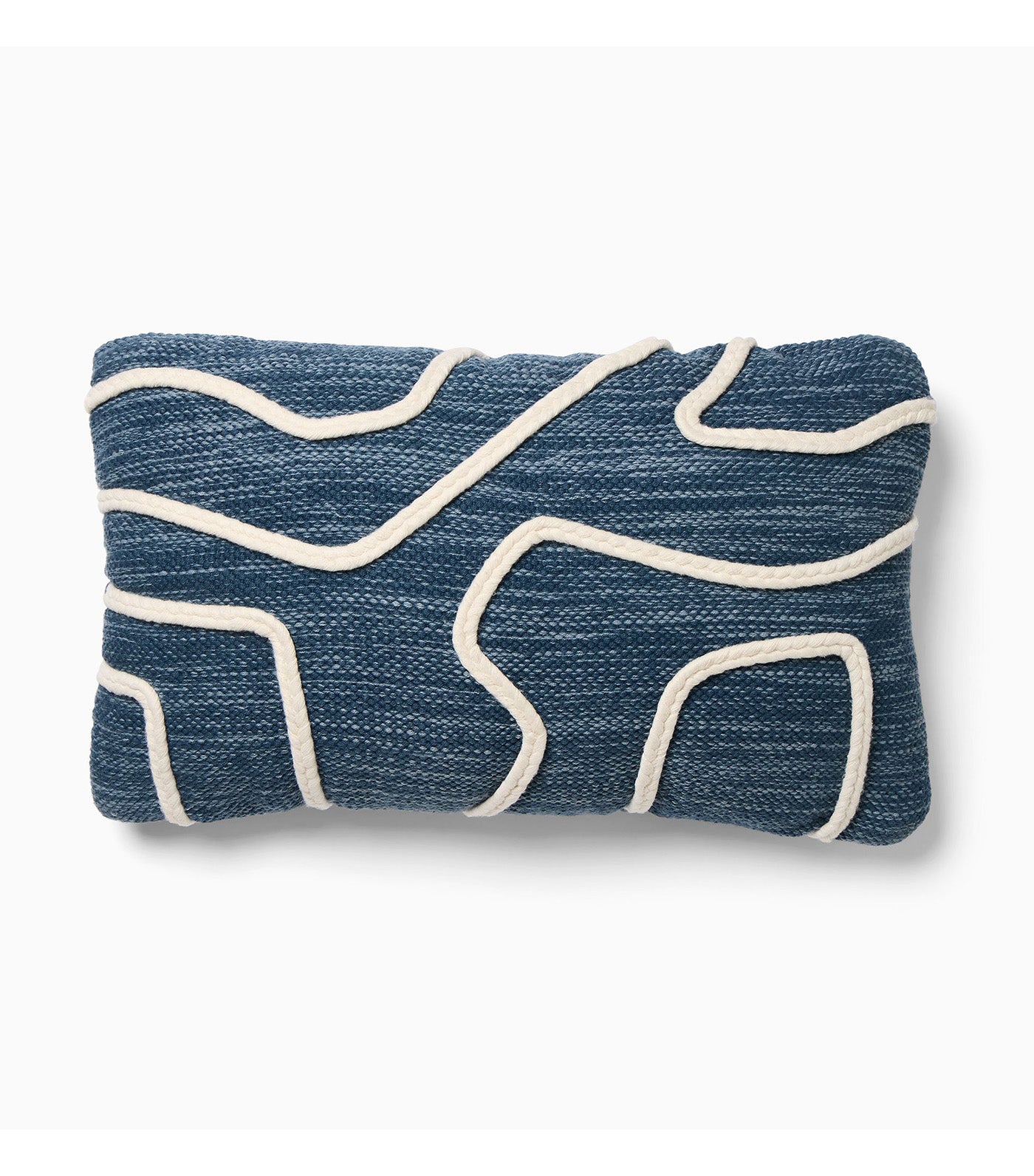 Outdoor Abstract Roping Pillow Marina Blue