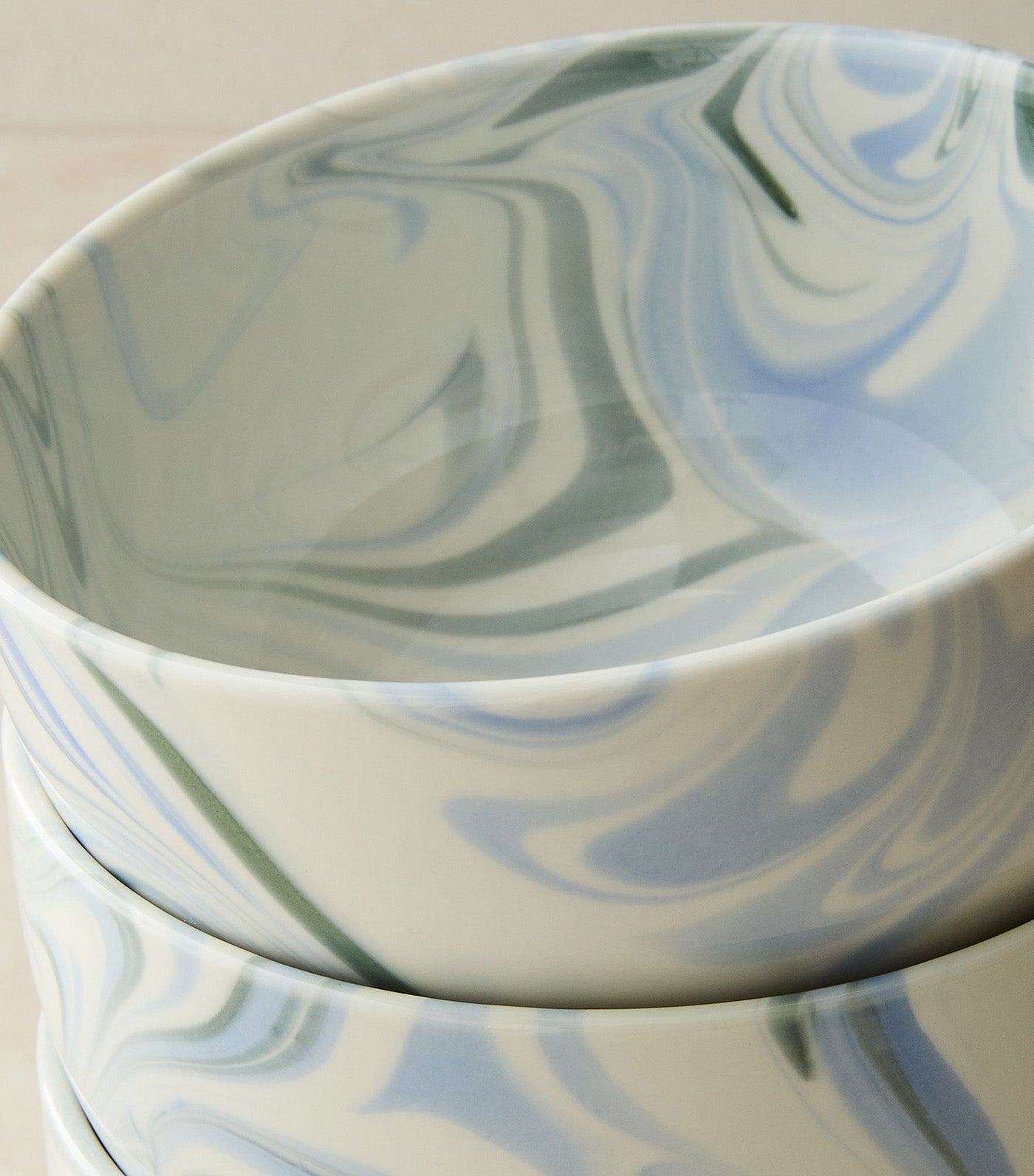 Marble Swirl Cereal Bowl Blue