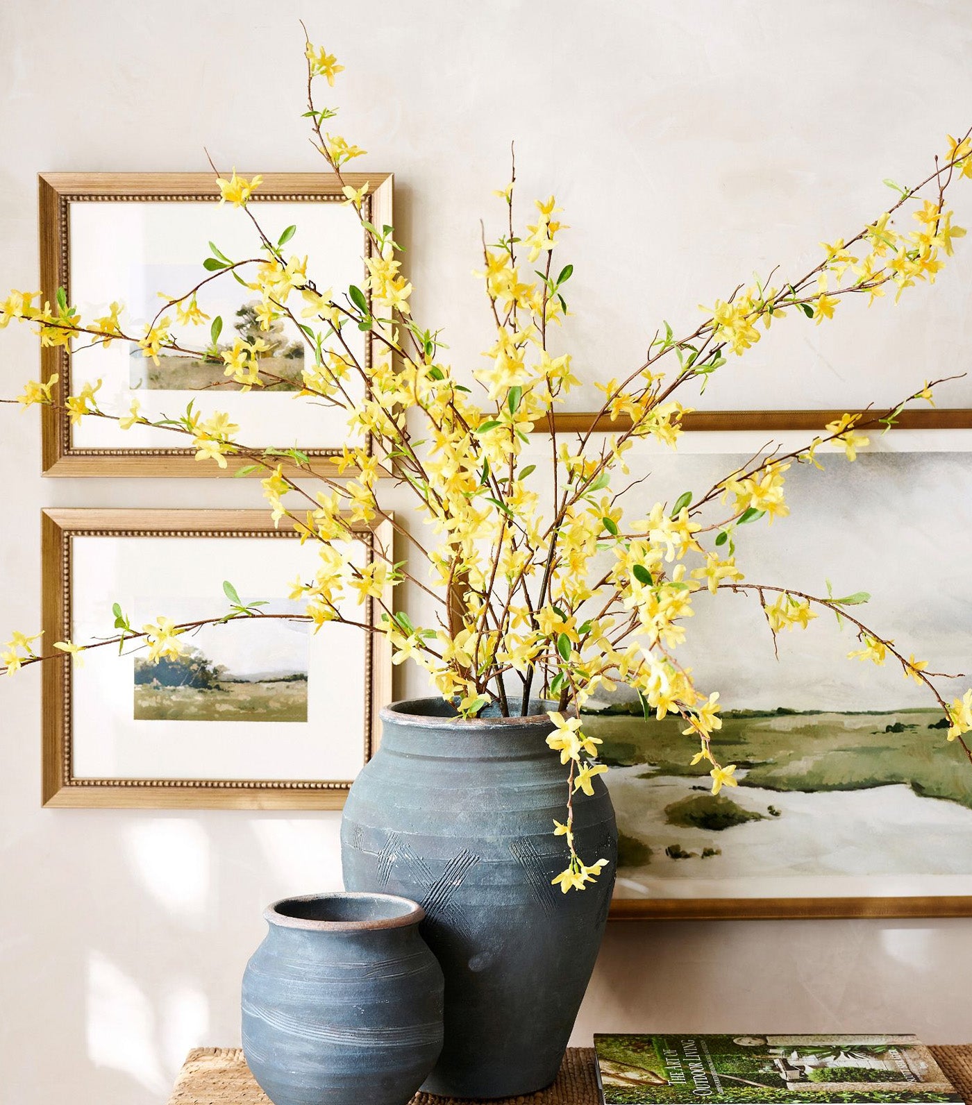 Faux Yellow Forsythia Branch