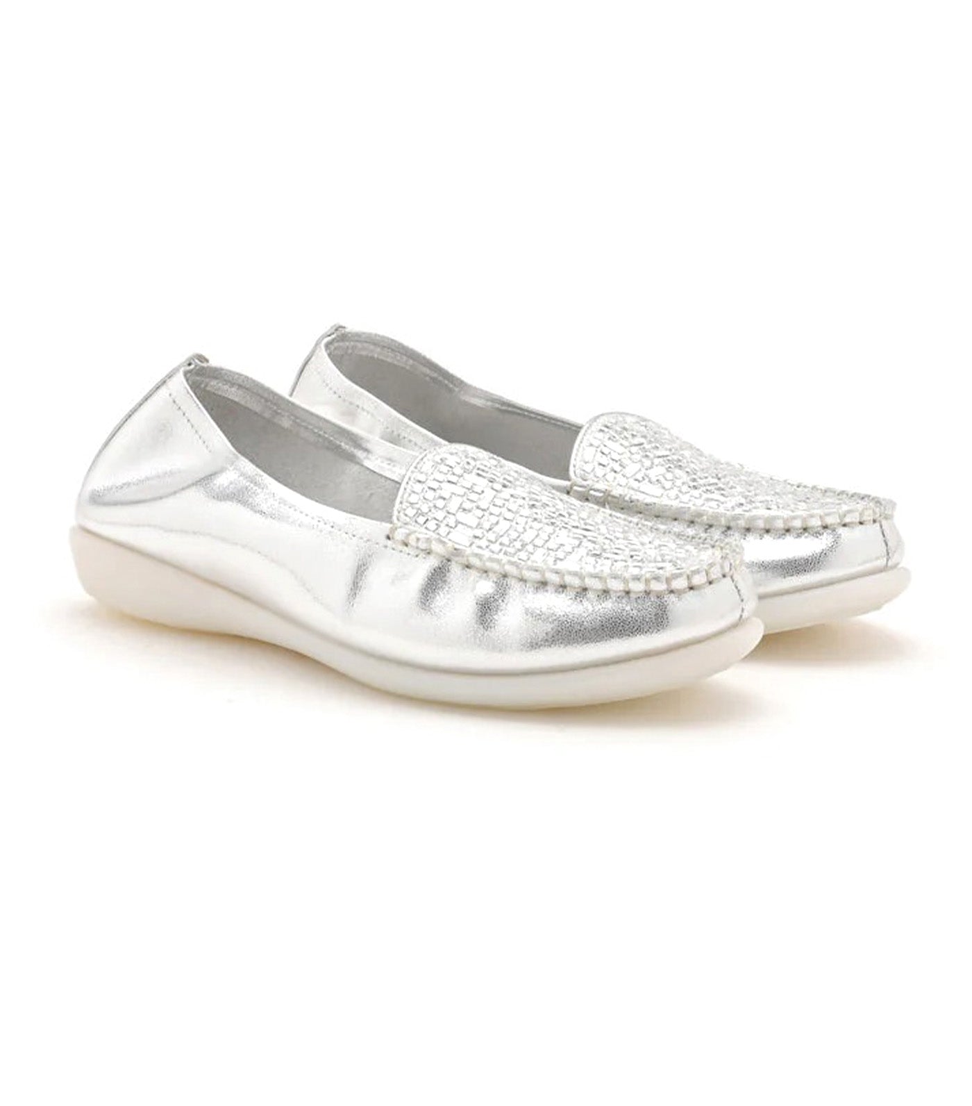 Mali Jewelled Moccasins Silver