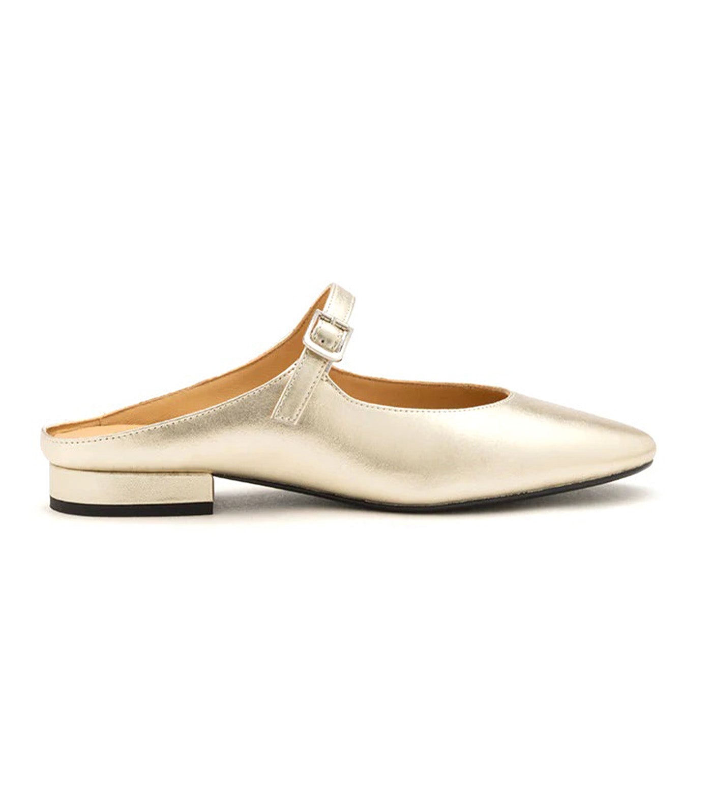 Maia Strapped Mules Gold