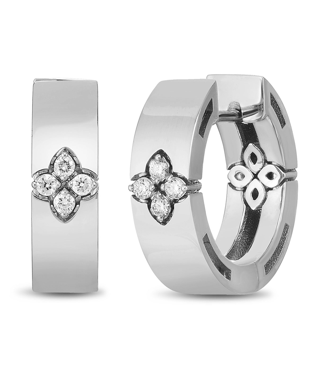 Love in Verona Earrings with Diamonds White Gold 4.5mm