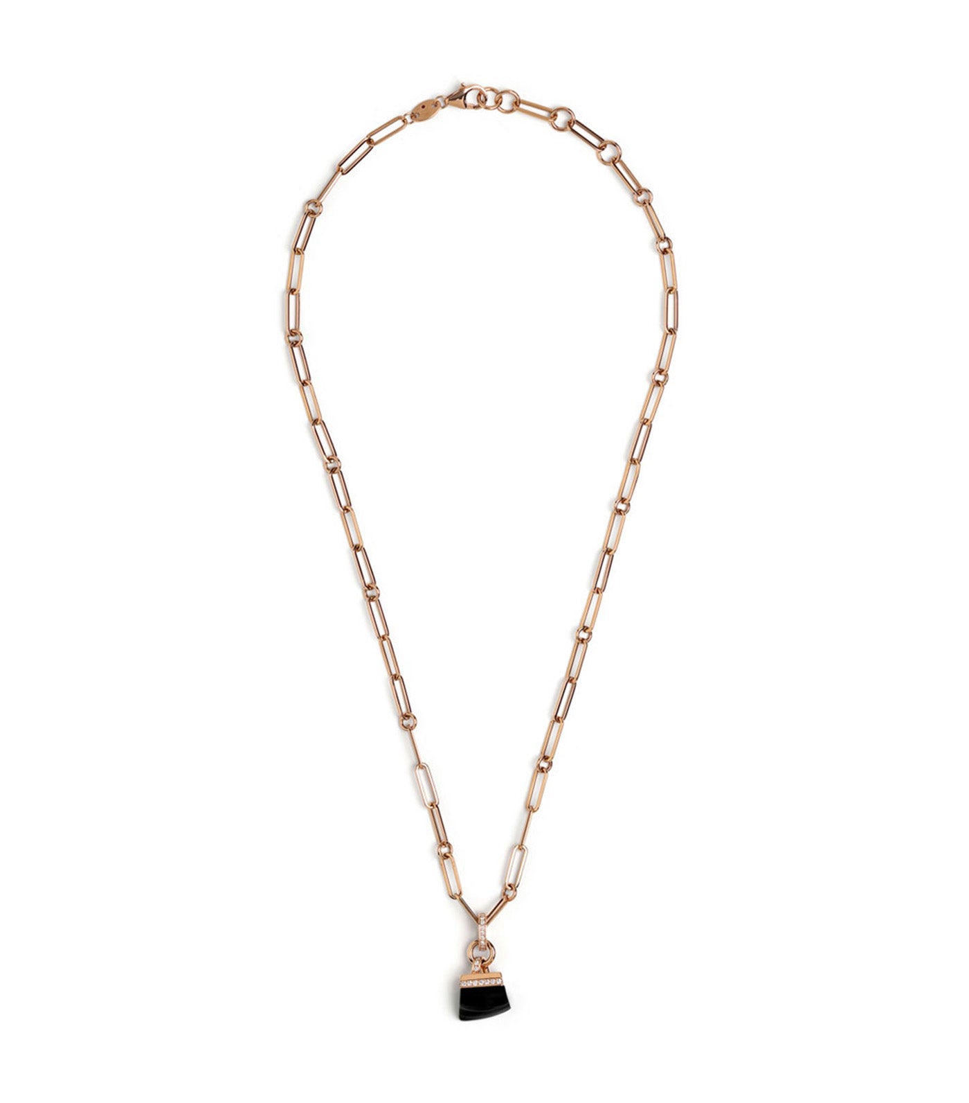 Sauvage Prive Necklace with Diamonds and Black Jade Rose Gold