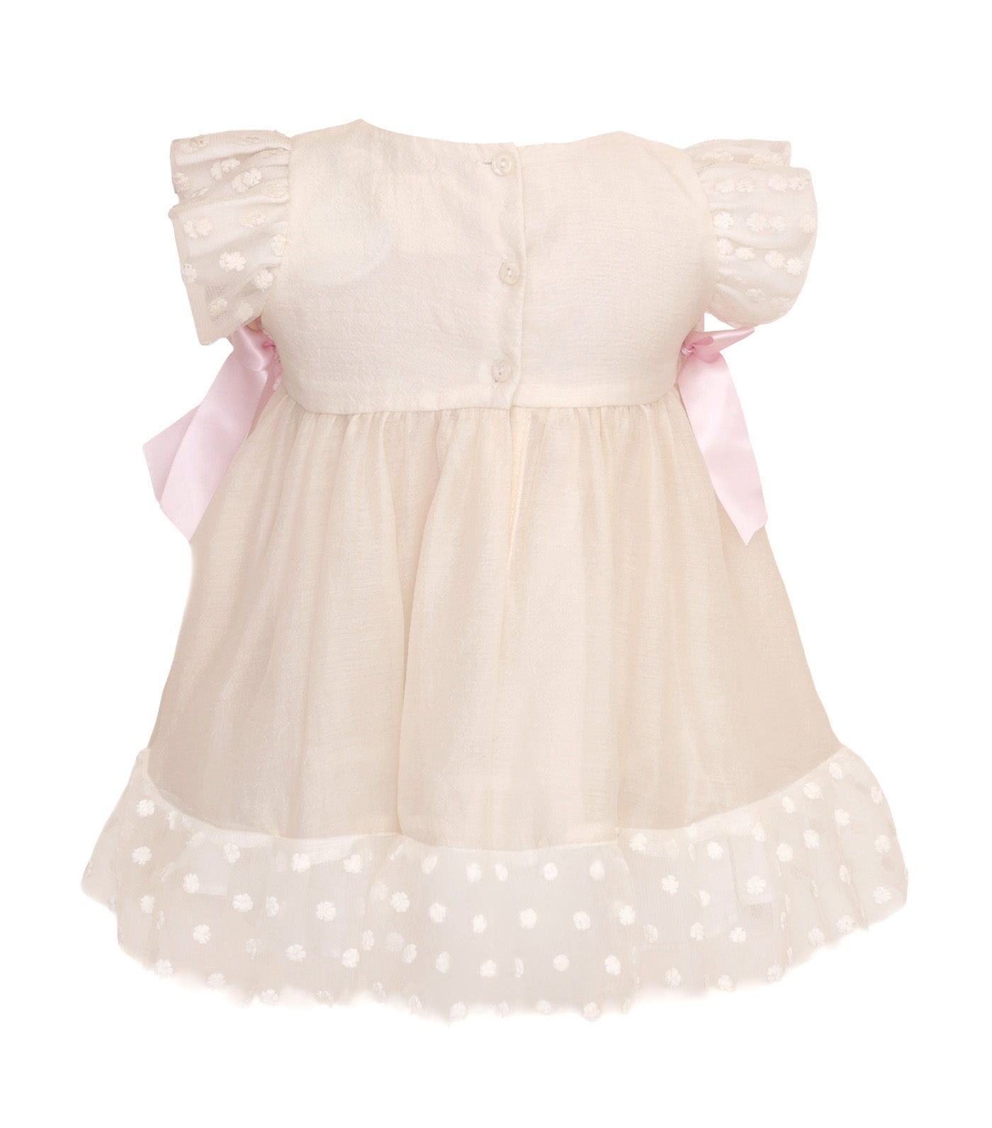 Girls Christening Dress Style No. 3 with Hat Cream