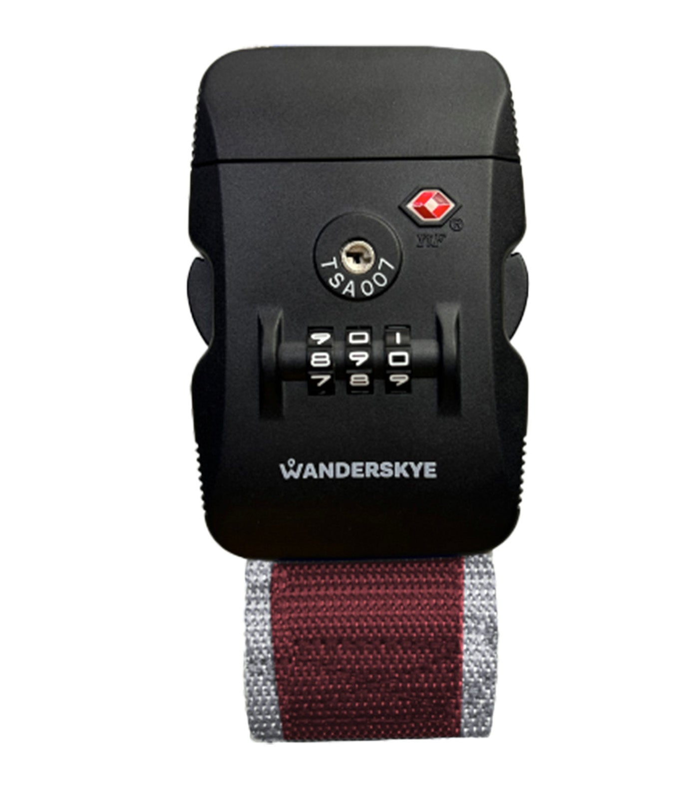 Luggage Strap Cross with TSA Maroon/Gray