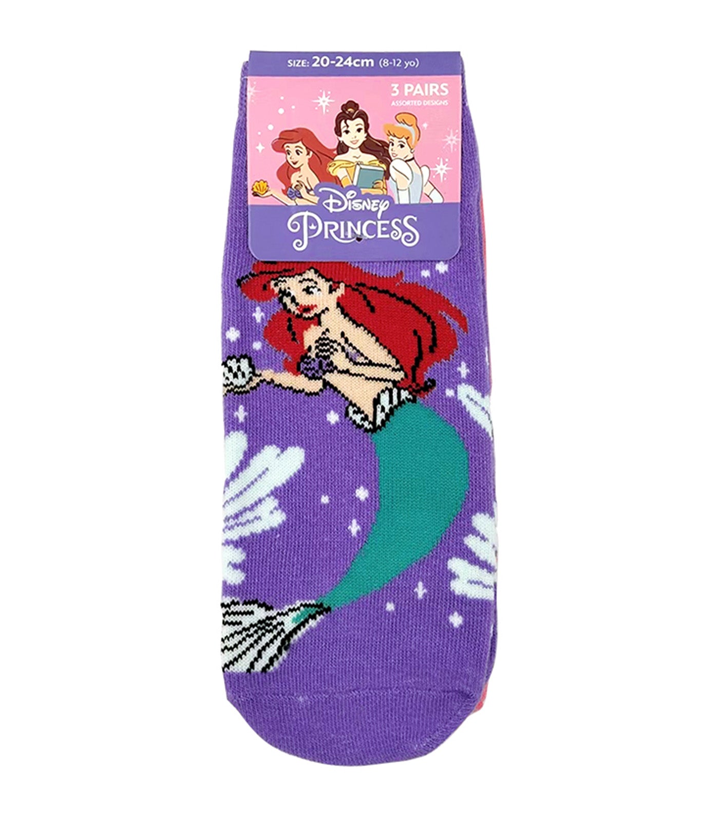 Lil Legends Sneaker Socks (3-Pair Pack) - Princess Fun and Bold Pop Socks