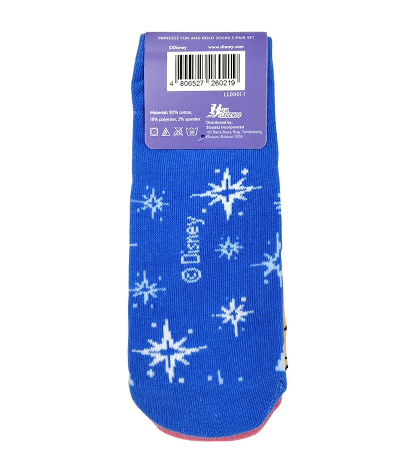 Lil Legends Sneaker Socks (3-Pair Pack) - Princess Fun and Bold Pop Socks