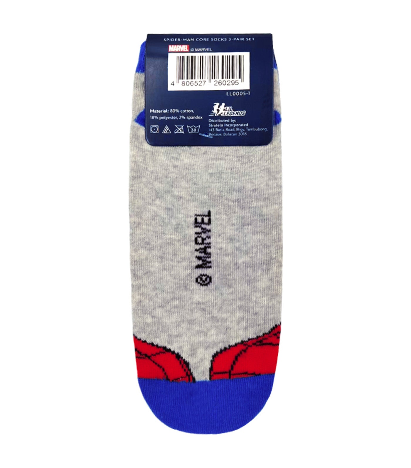 Lil Legends Sneaker Socks (3-Pair Pack) - Spider-Man Core Pop Socks