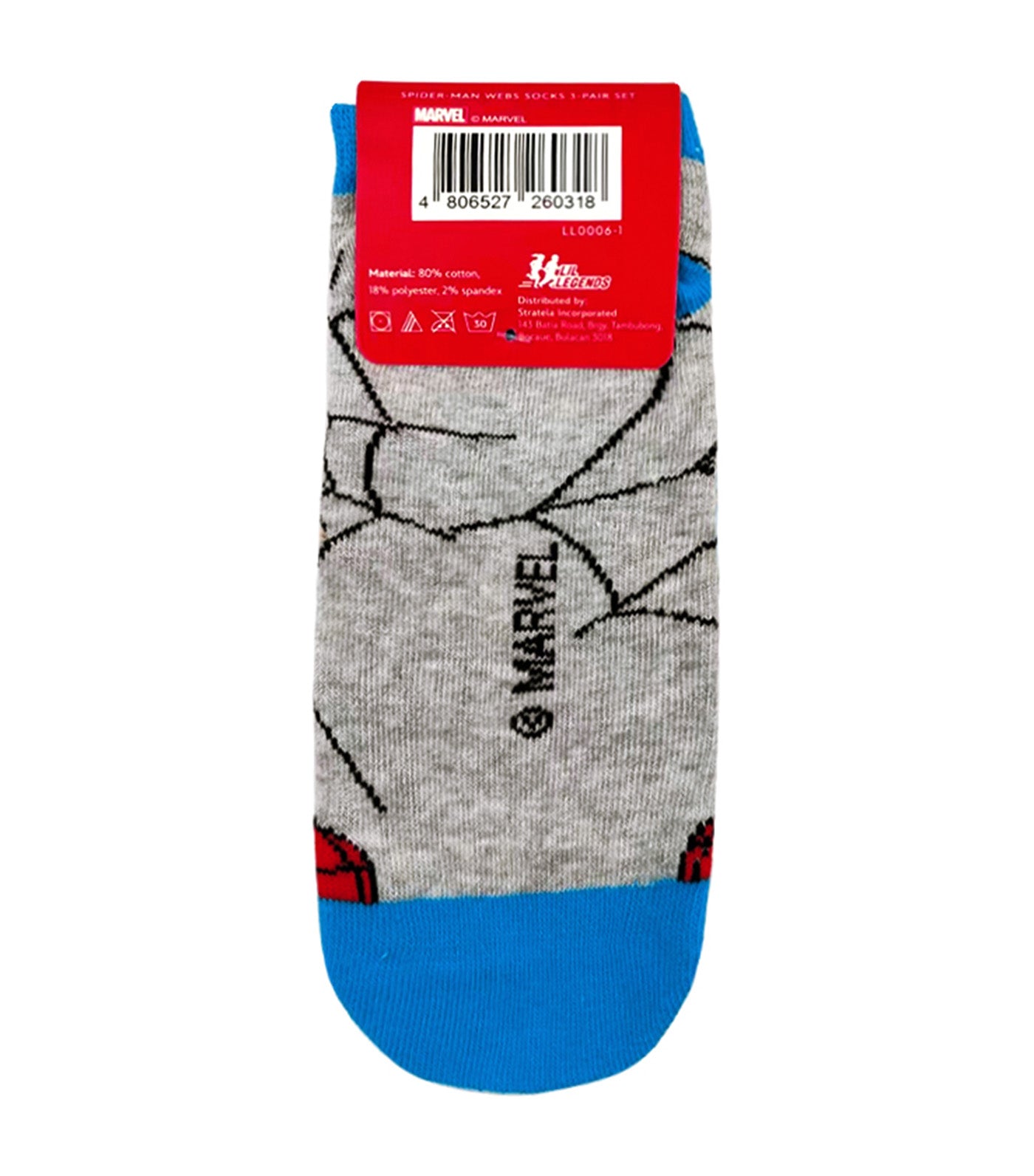 Lil Legends Sneaker Socks (3-Pair Pack) - Spider-Man Webs Pop Socks