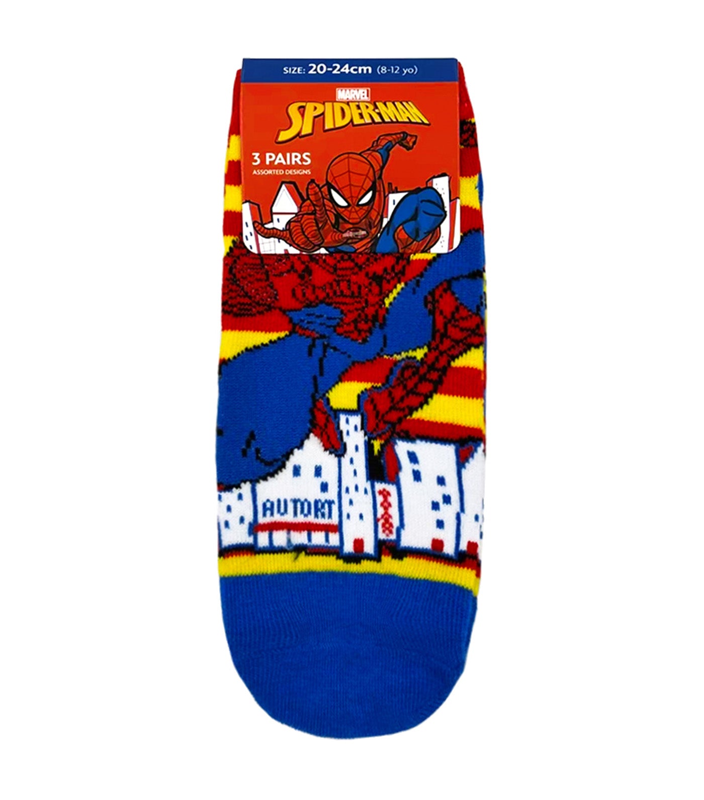 Lil Legends Sneaker Socks (3-Pair Pack) Spider-Man Web Doodle Pop Socks