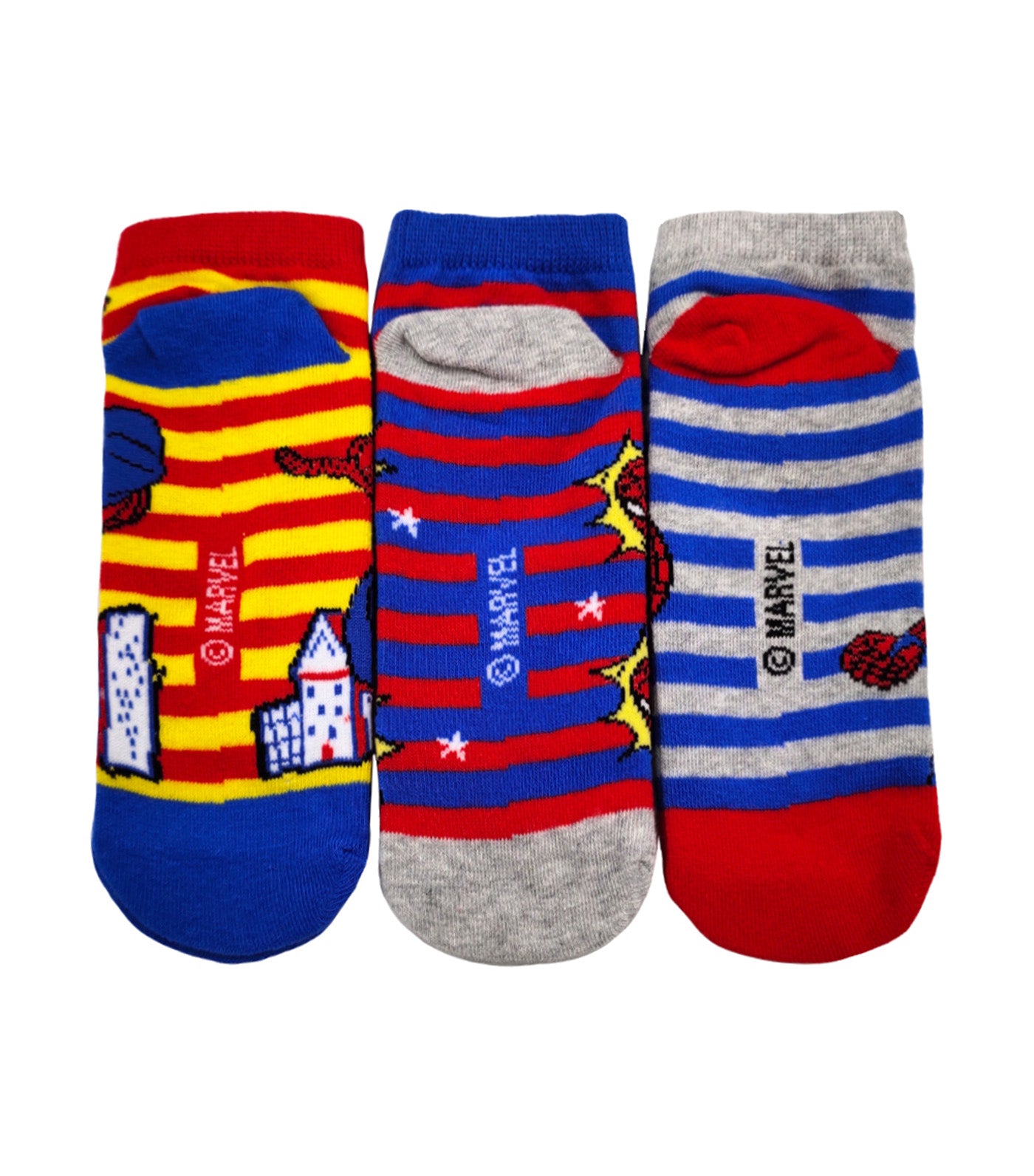 Lil Legends Sneaker Socks (3-Pair Pack) Spider-Man Web Doodle Pop Socks