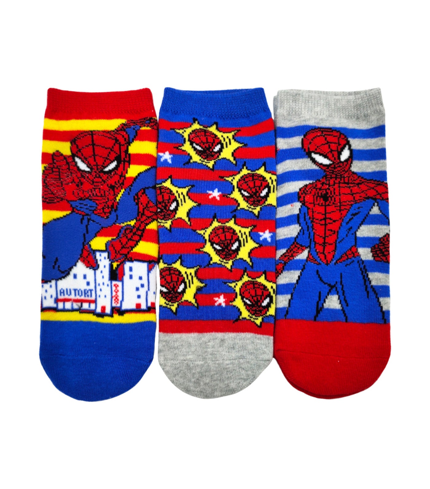 Lil Legends Sneaker Socks (3-Pair Pack) Spider-Man Web Doodle Pop Socks