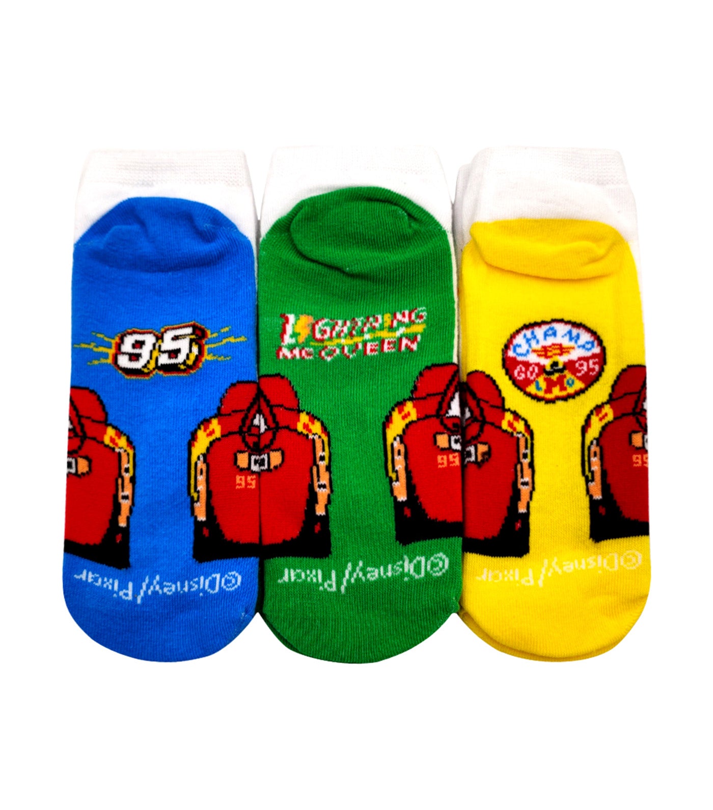 Lil Legends Sneaker Socks (3-Pair Pack) - Cars McQueen White Socks