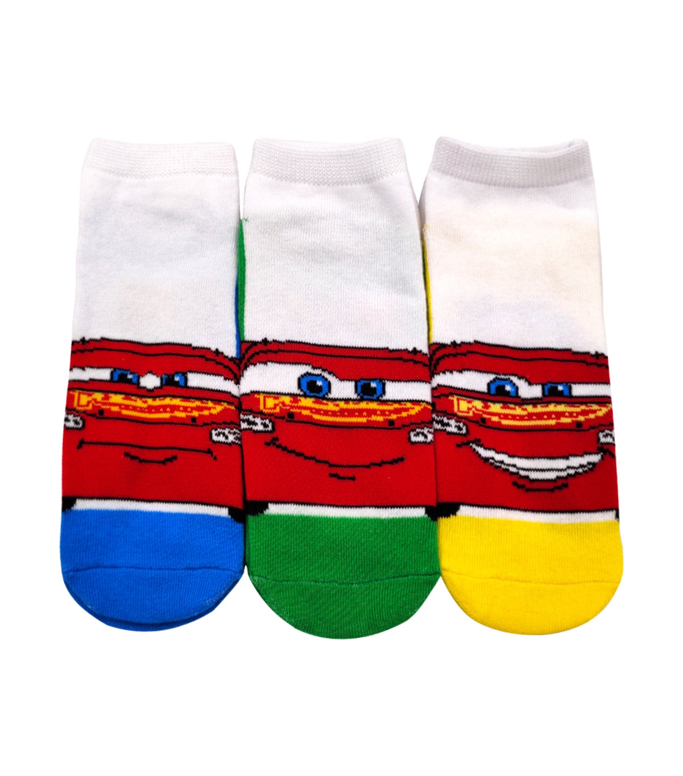 Lil Legends Sneaker Socks (3-Pair Pack) - Cars McQueen White Socks
