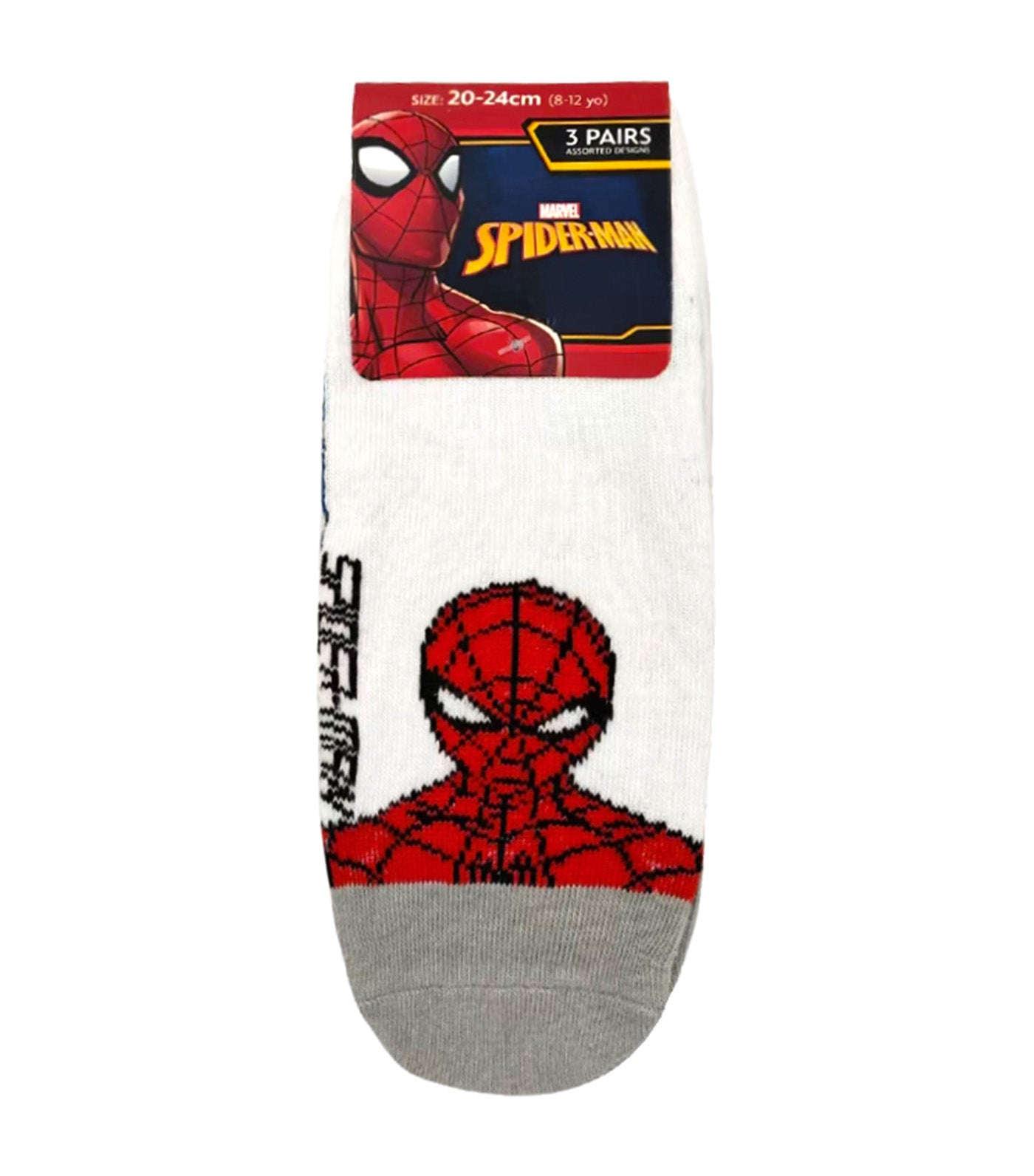 Lil Legends Sneaker Socks (3-Pair Pack) - Spider-Man White Socks