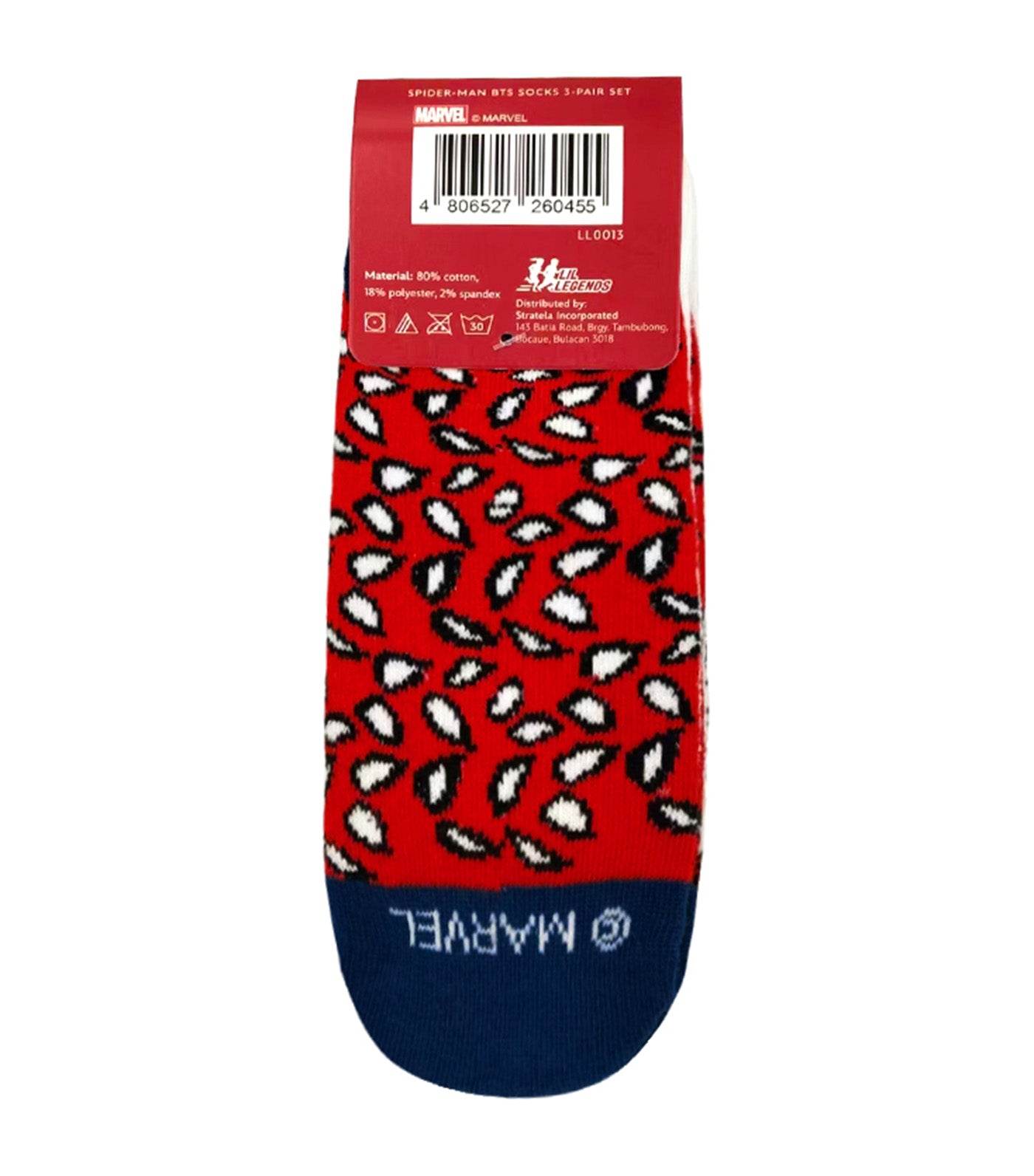 Lil Legends Sneaker Socks (3-Pair Pack) - Spider-Man White Socks