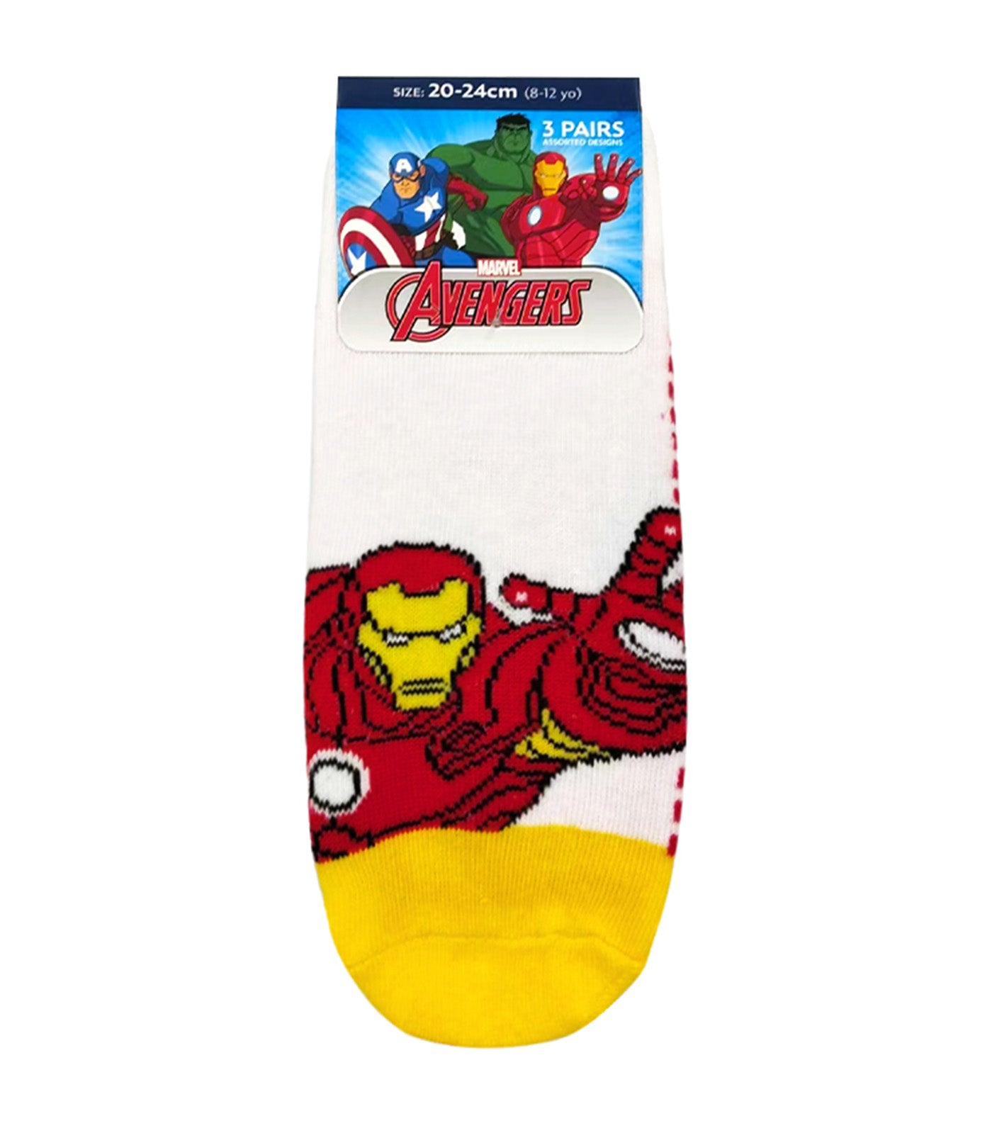 Lil Legends Sneaker Socks (3-Pair Pack) - Avengers White Socks