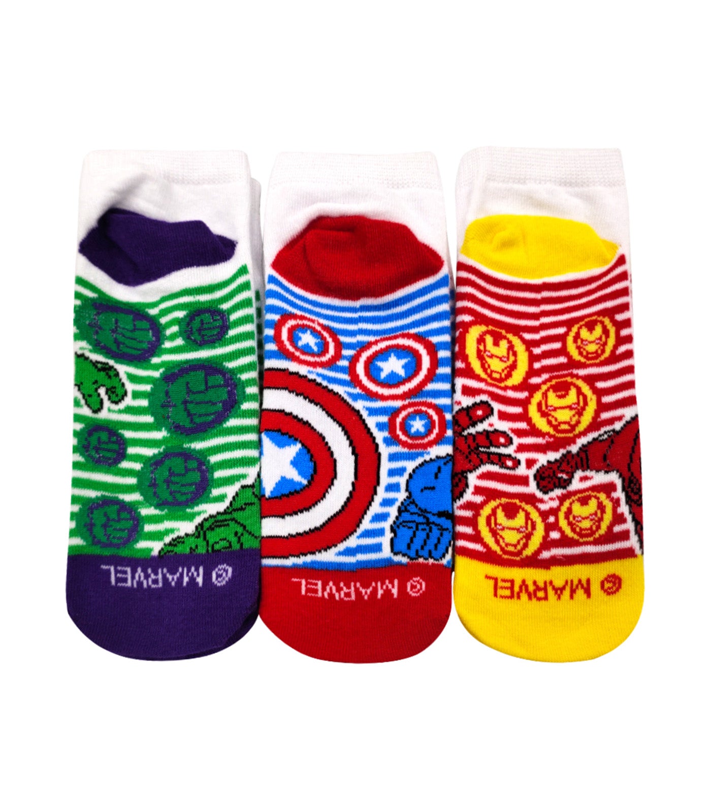 Lil Legends Sneaker Socks (3-Pair Pack) - Avengers White Socks