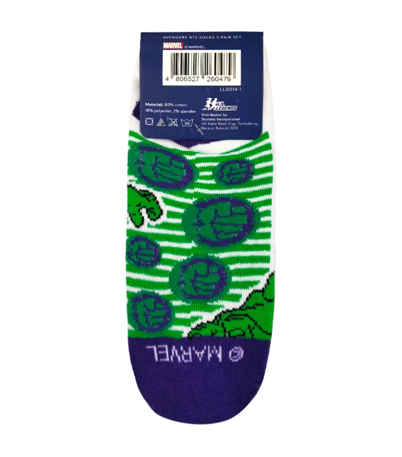 Lil Legends Sneaker Socks (3-Pair Pack) - Avengers White Socks