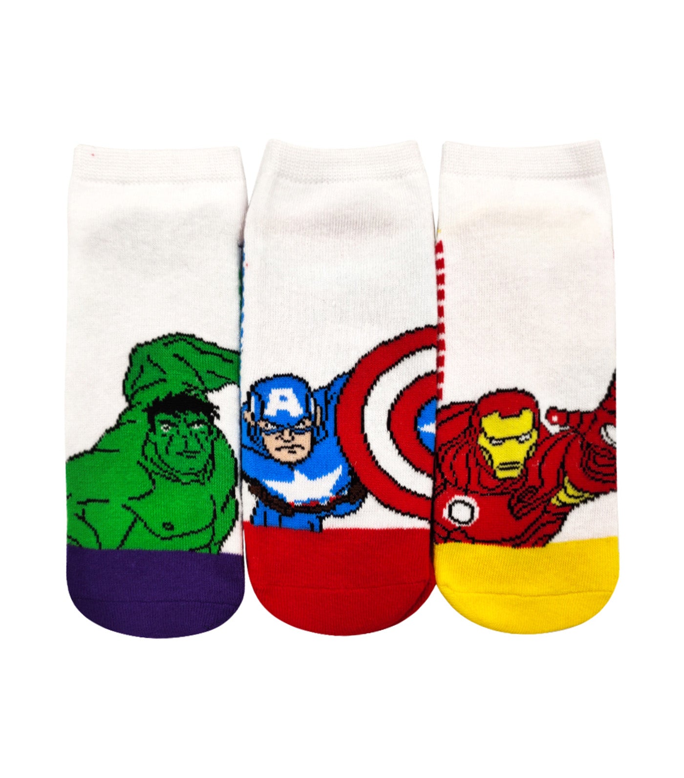 Lil Legends Sneaker Socks (3-Pair Pack) - Avengers White Socks