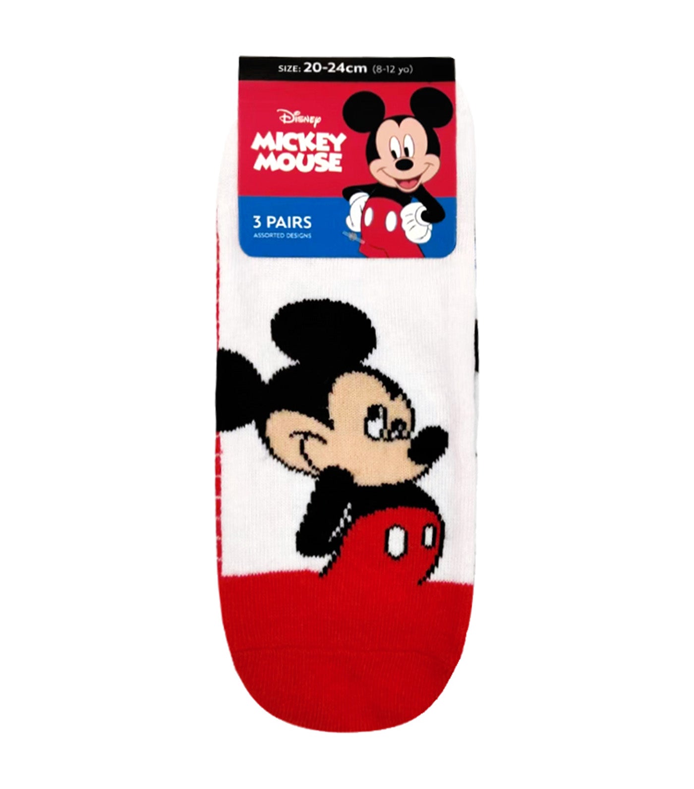 Lil Legends Sneaker Socks (3-Pair Pack) - Mickey White Socks