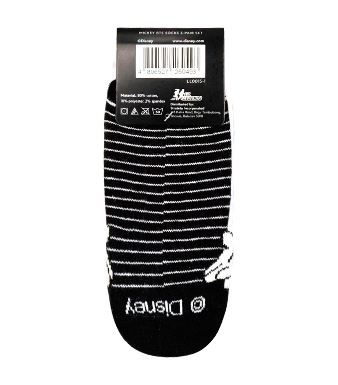 Lil Legends Sneaker Socks (3-Pair Pack) - Mickey White Socks