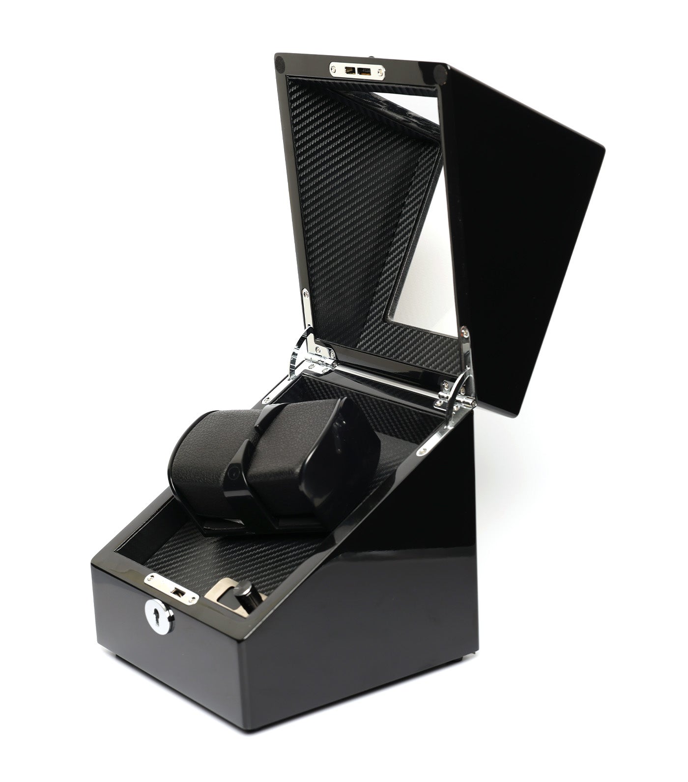 1 Rotor Watch Winder for 2 Watches Black