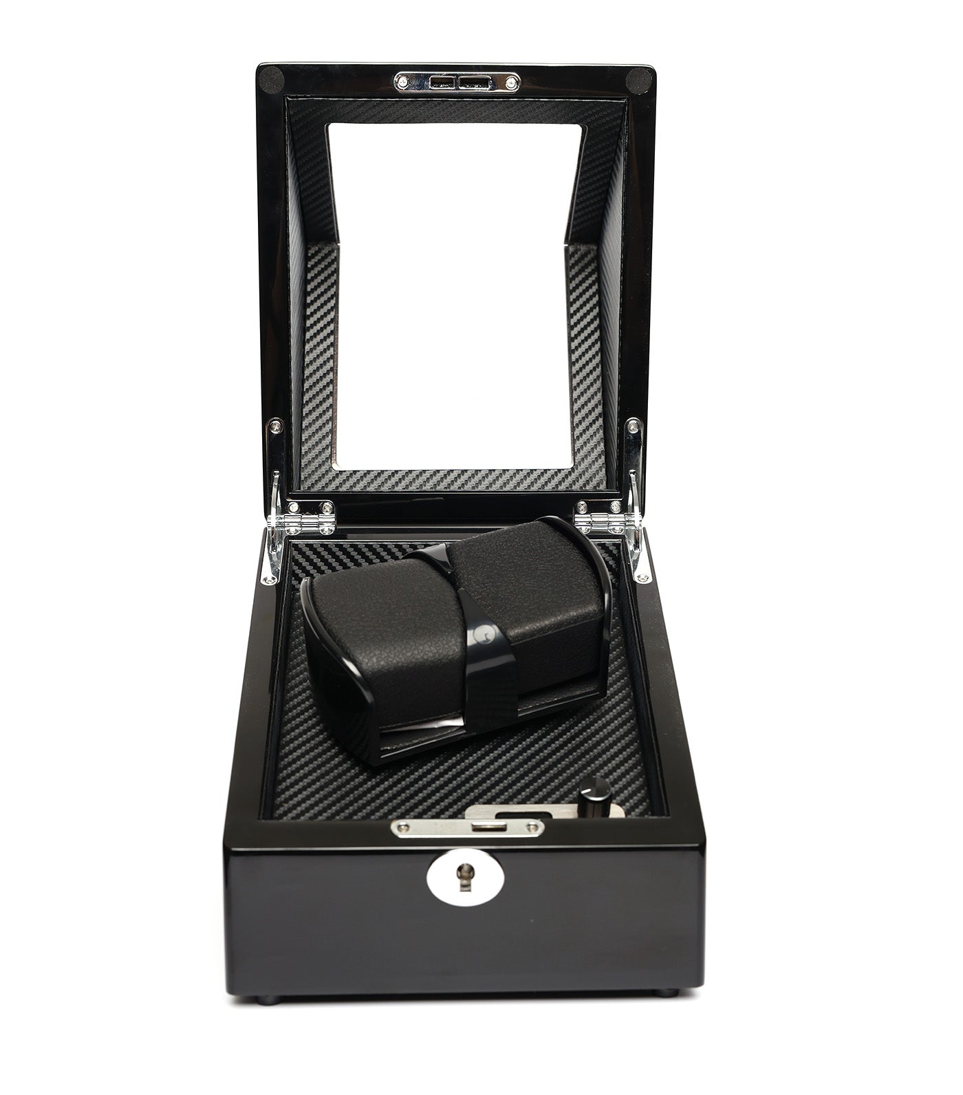 1 Rotor Watch Winder for 2 Watches Black