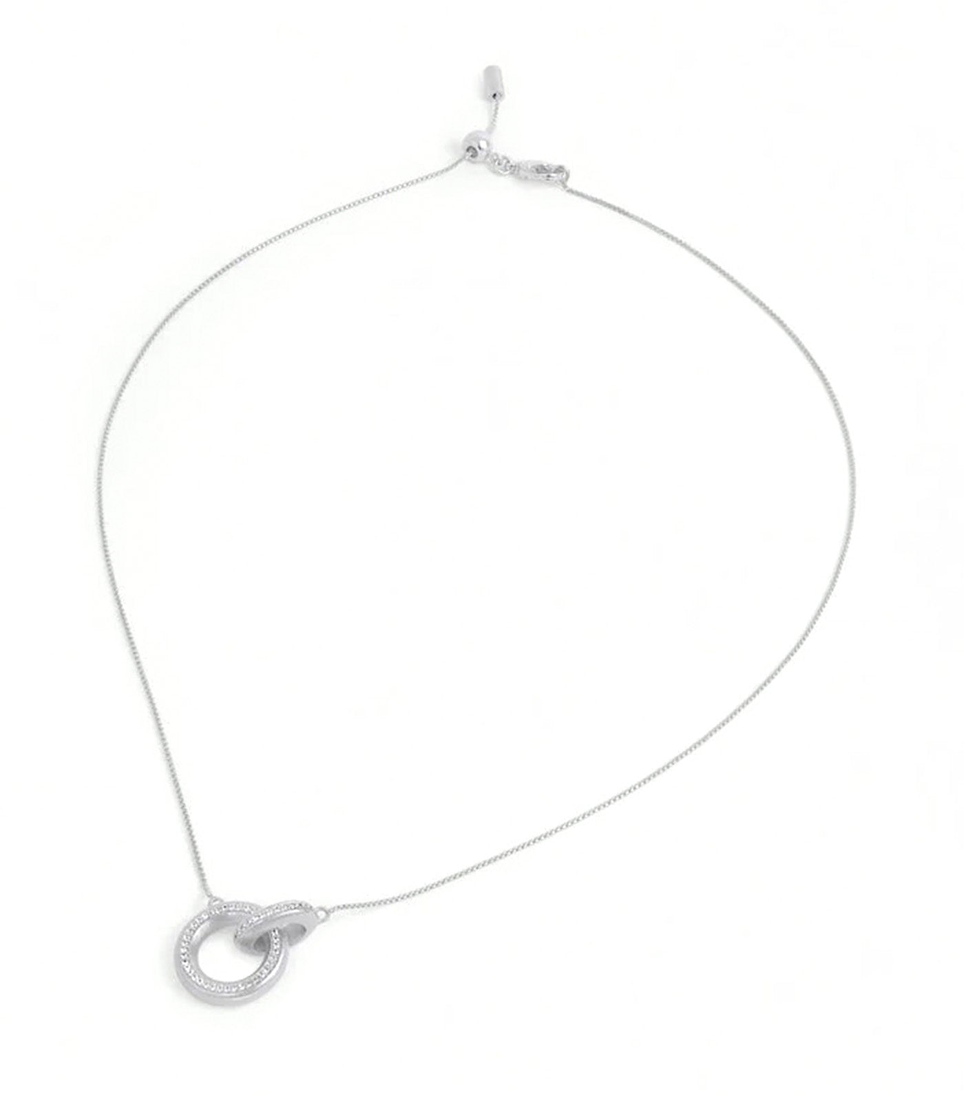 Colette Pave Hoop Pendant Silver