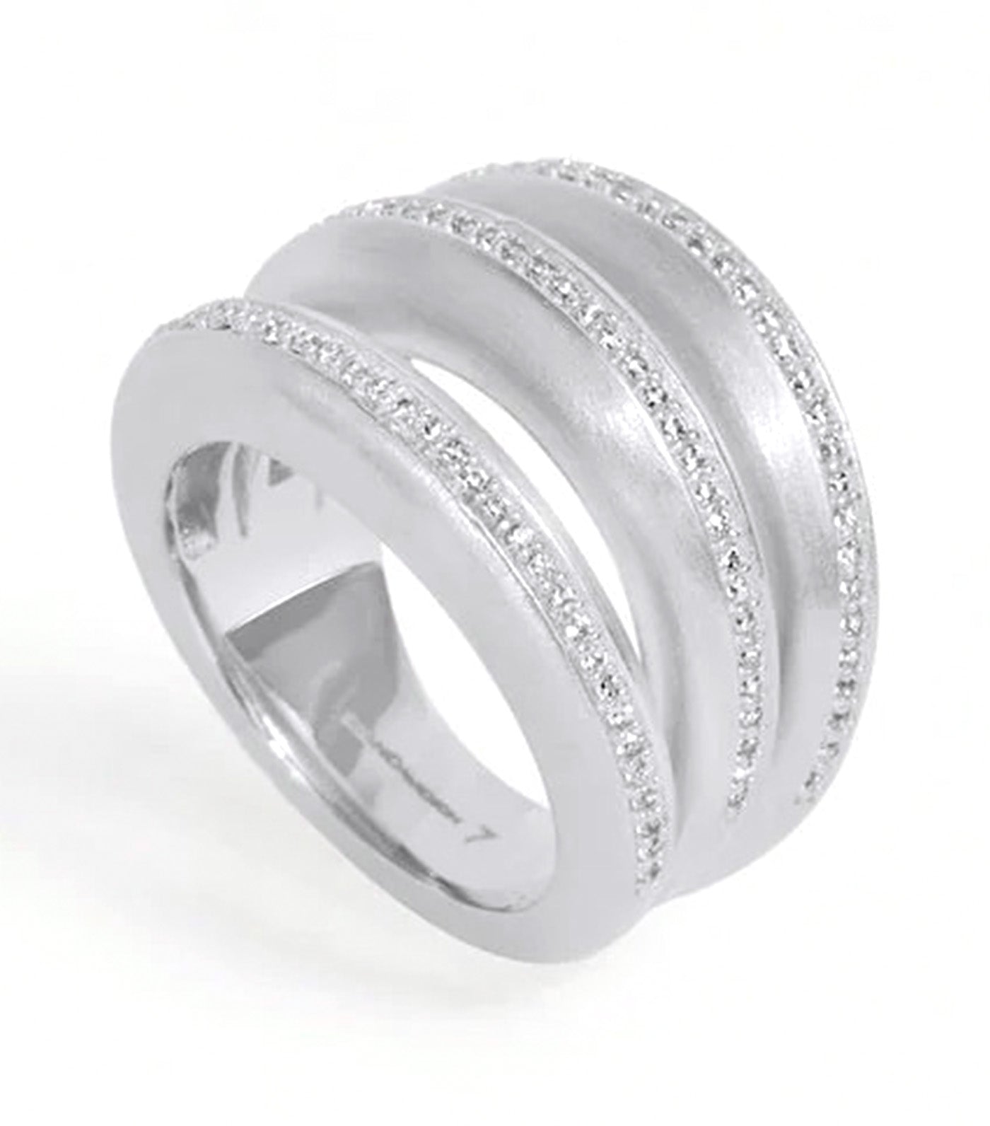 Dauphine Pave Stacking Ring Silver