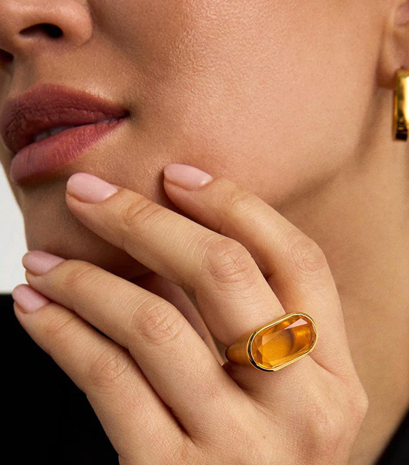 Mercer Gemstone Statement Ring Gold