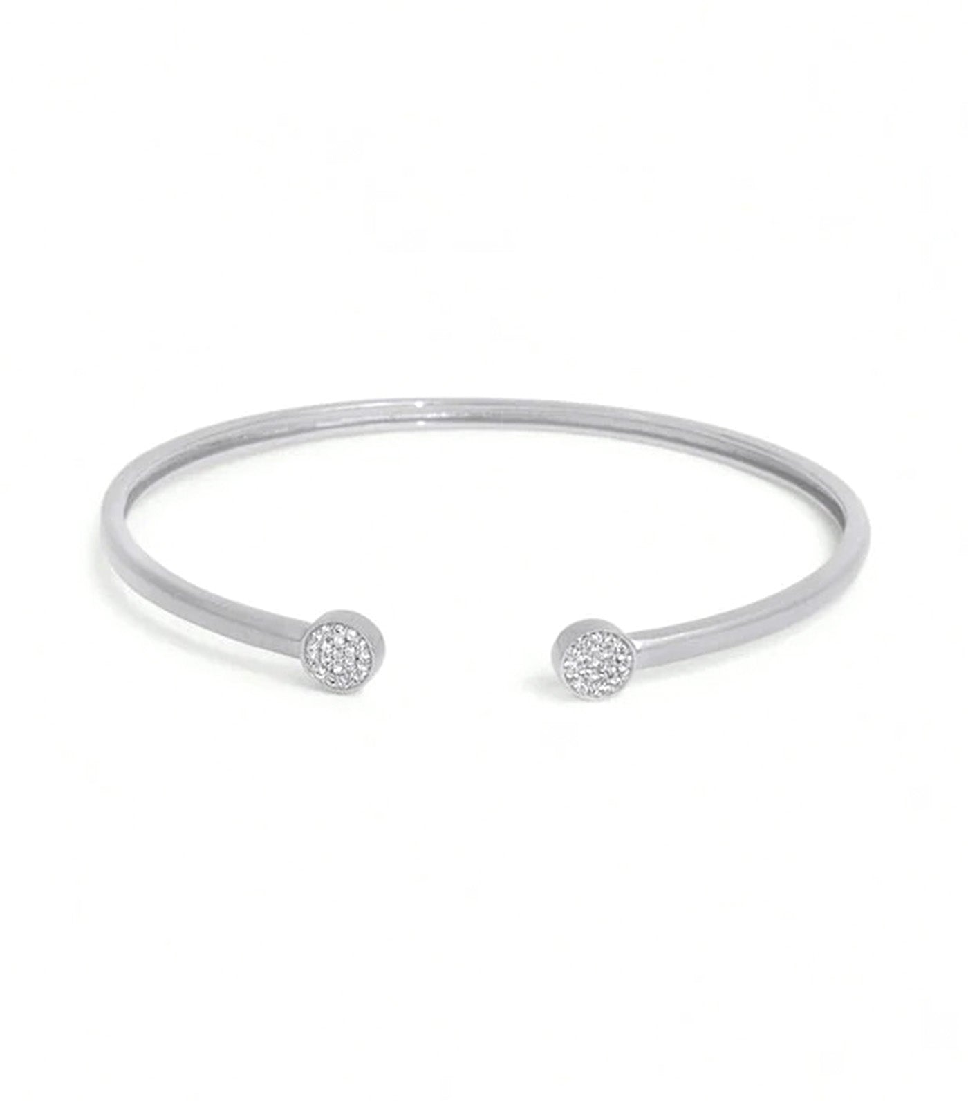 Mirabeau Pavé Open Bangle Bracelet Silver