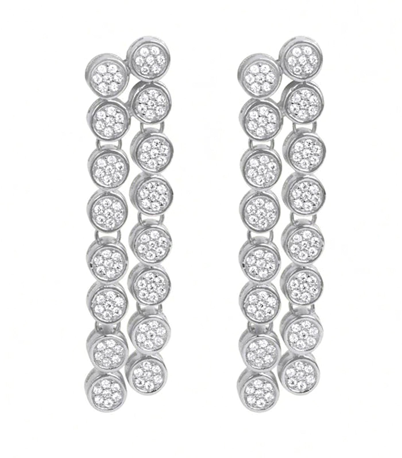 Mirabeau Pavé Statement Drop Earrings Silver